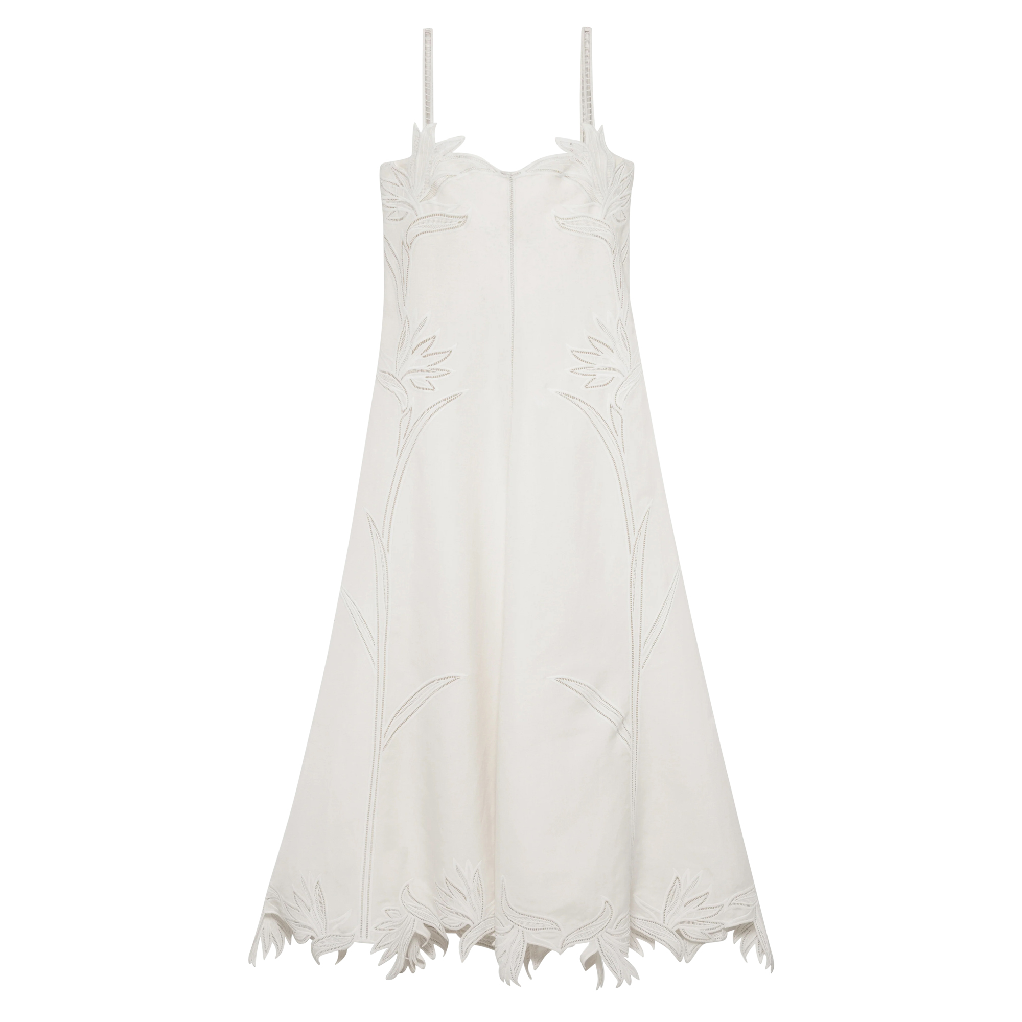 Ellery Sleeveless Embroidered Bustier Midi Dress