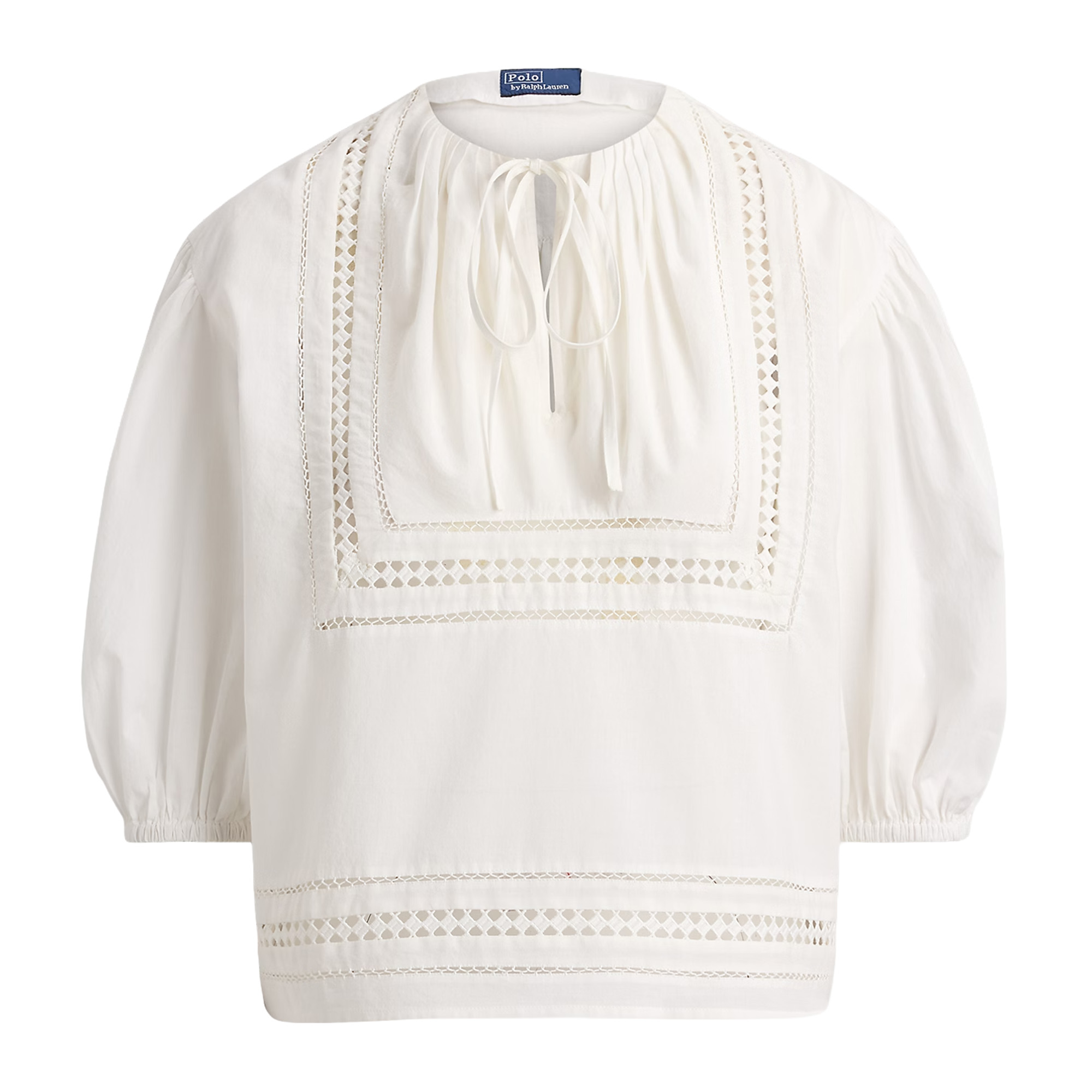 Lace-Trim Cotton Shirt