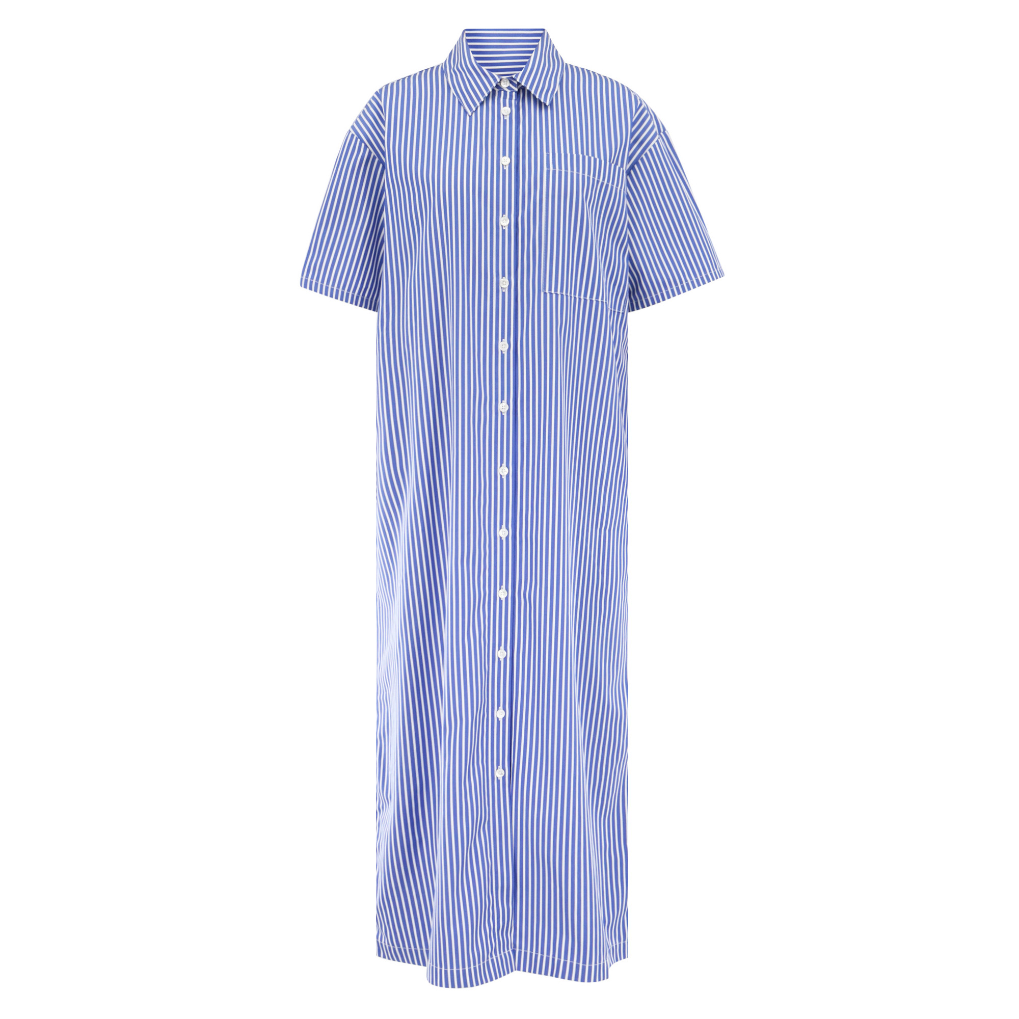 Emerson Short Sleeve Split Back Midi Shirt Dress
