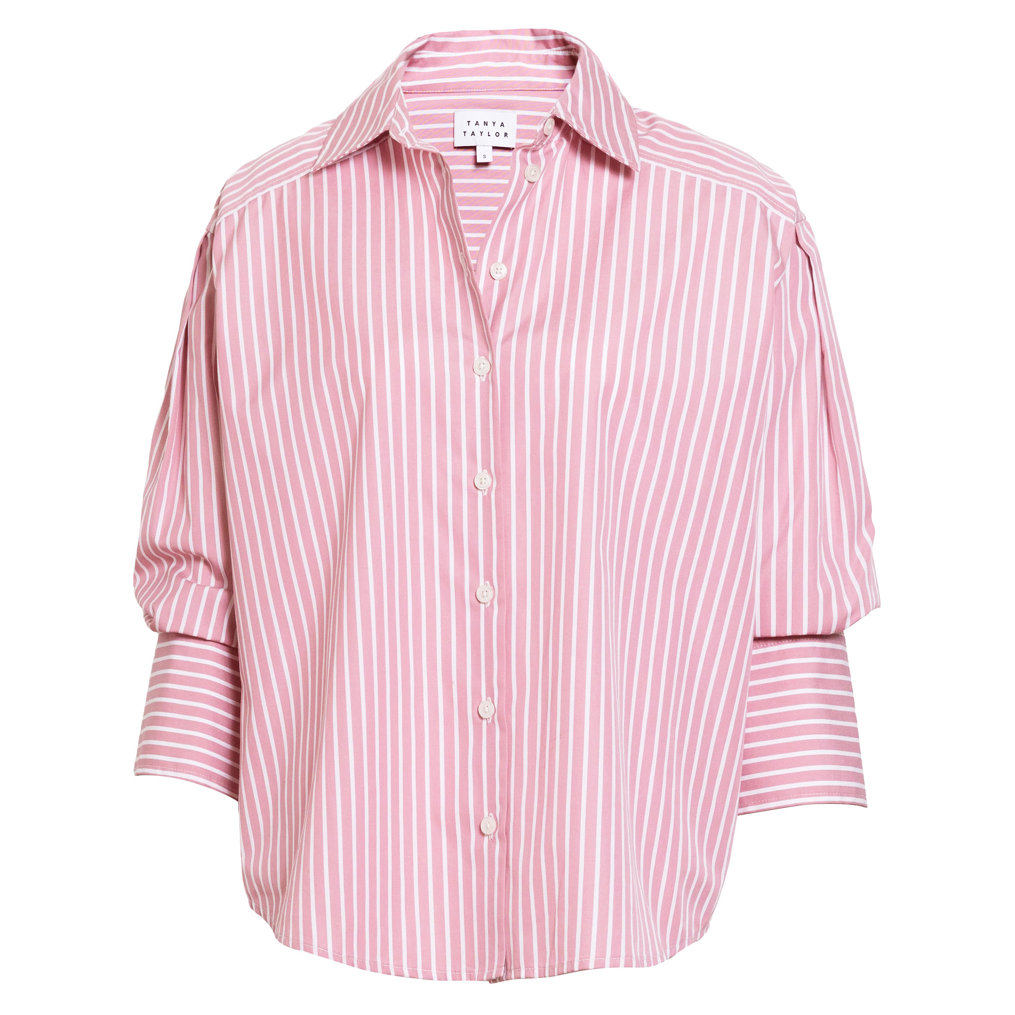 Emmy Scrunch Sleeve Button-Up Top
