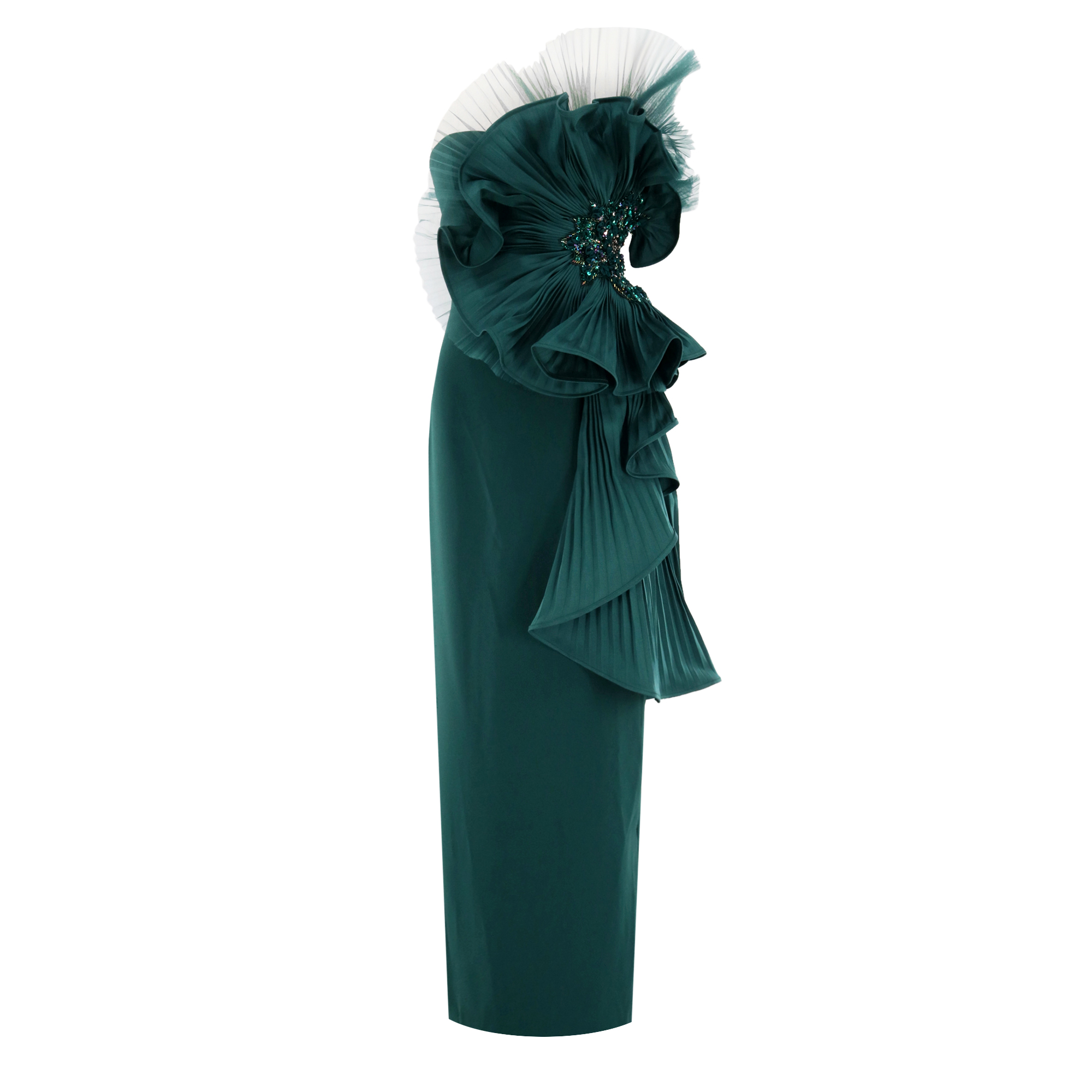 Strapless Ruffle Gown