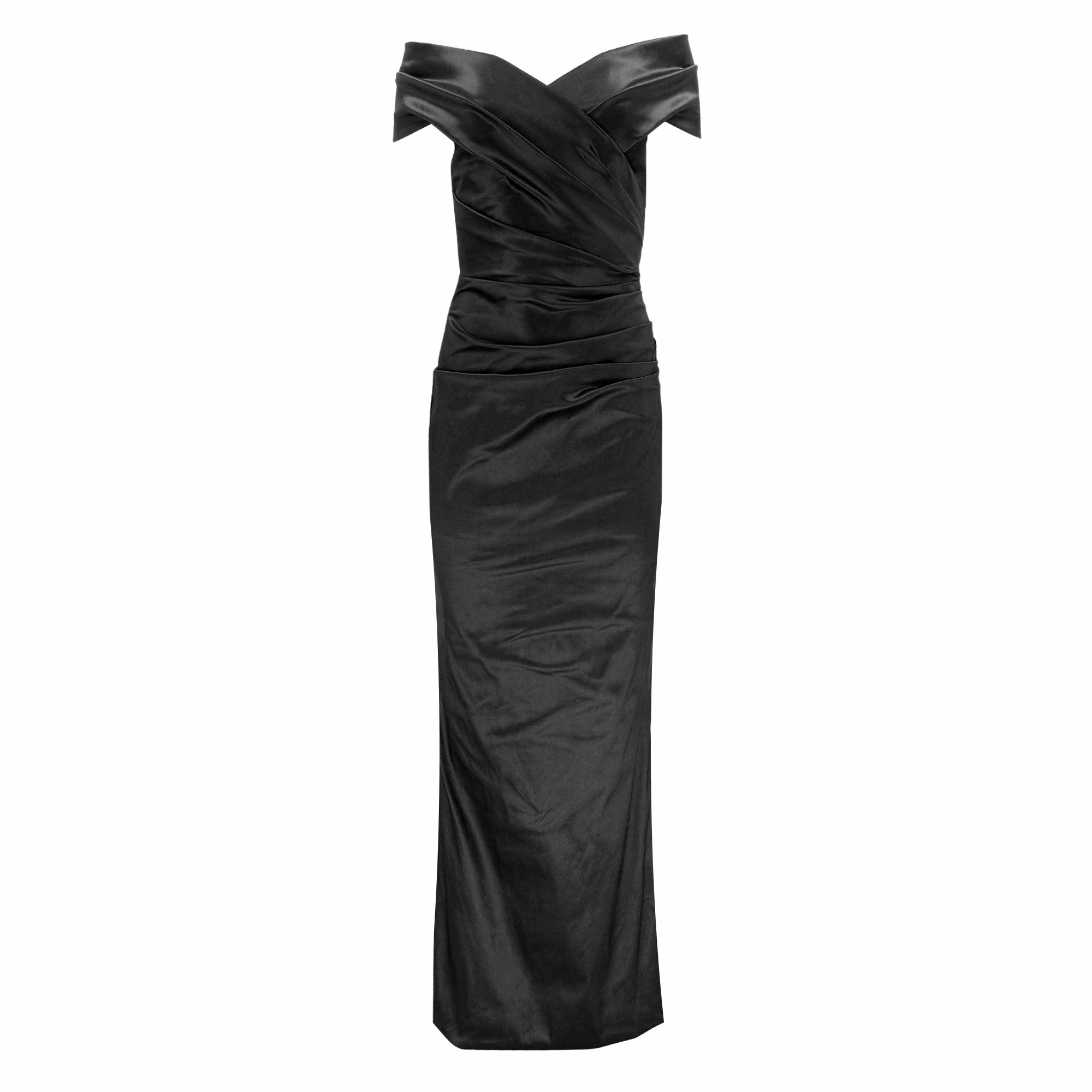 Satin Stretch Off The Shoulder Gown