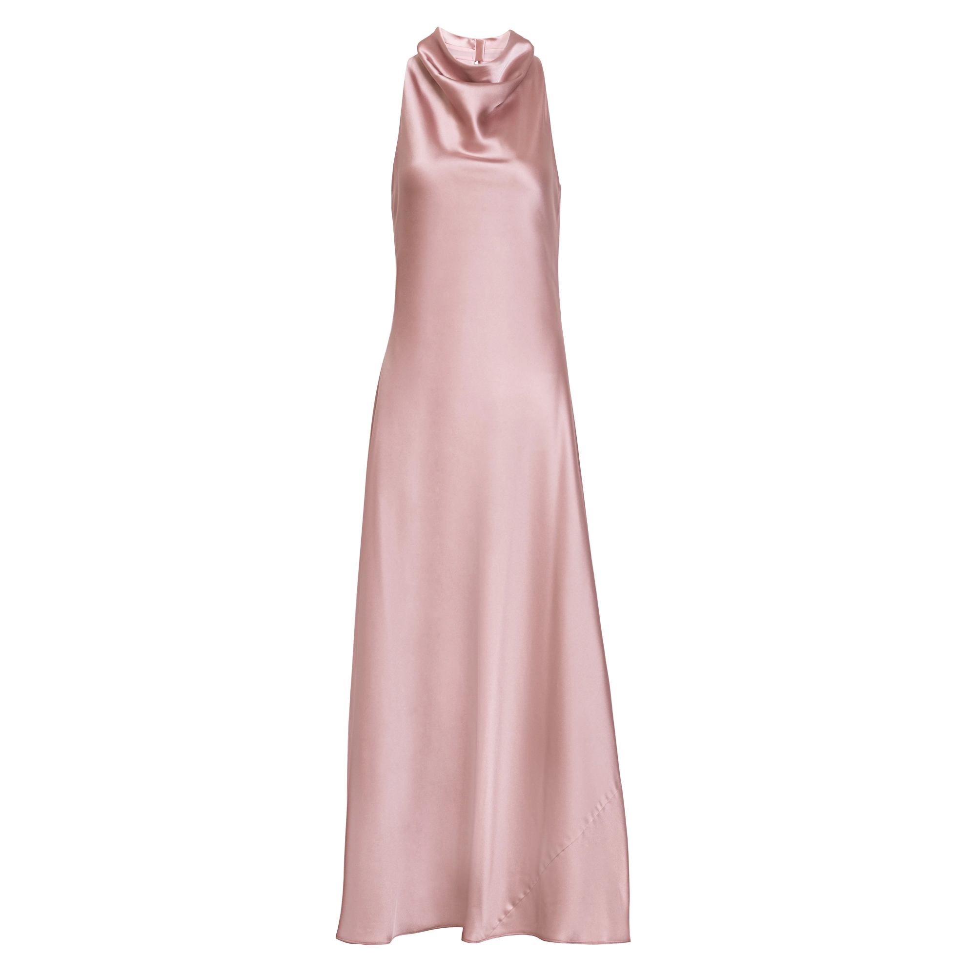 Celinda Halterneck Satin Bias Maxi Dress