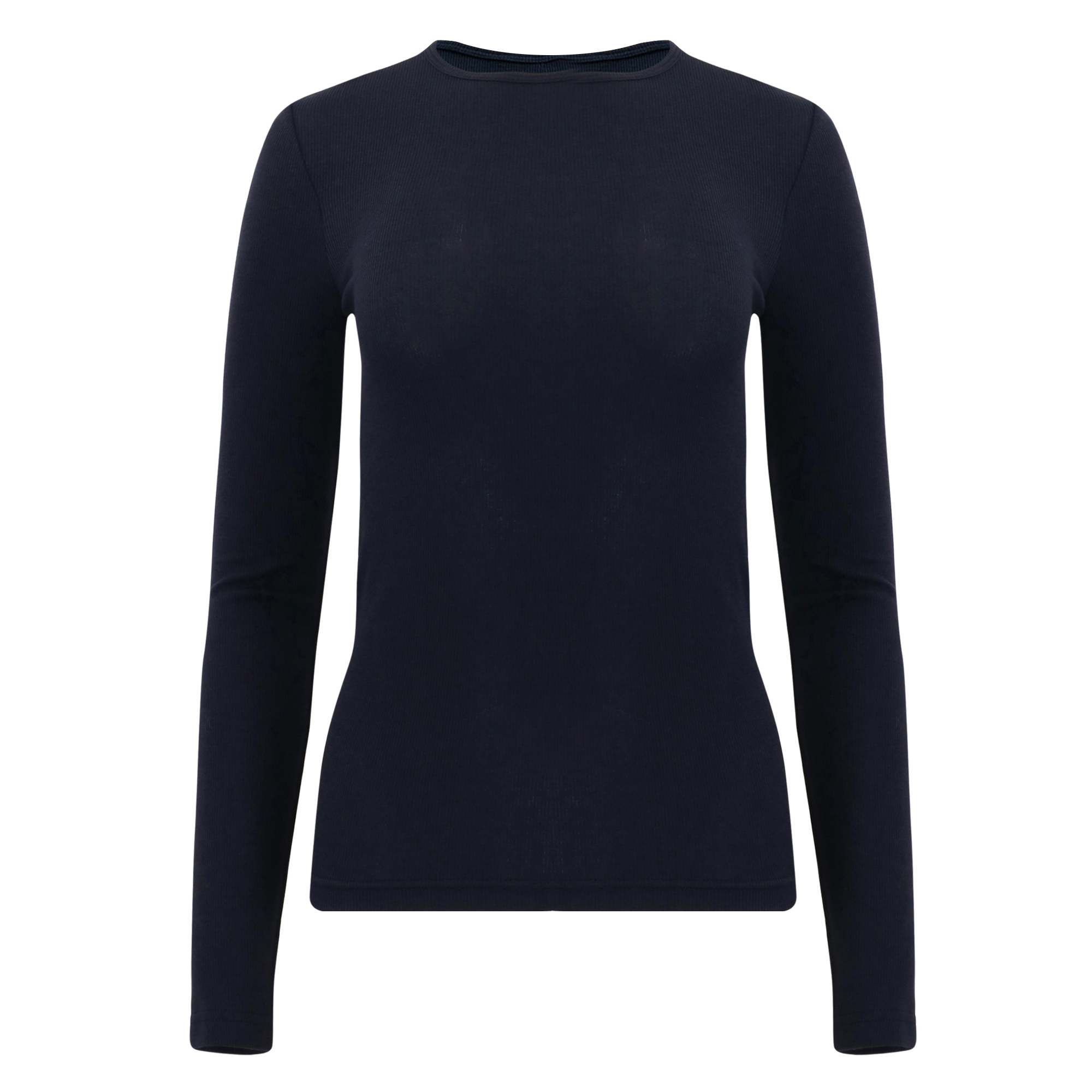 Circular Ribbed Crewneck Pullover T-Shirt