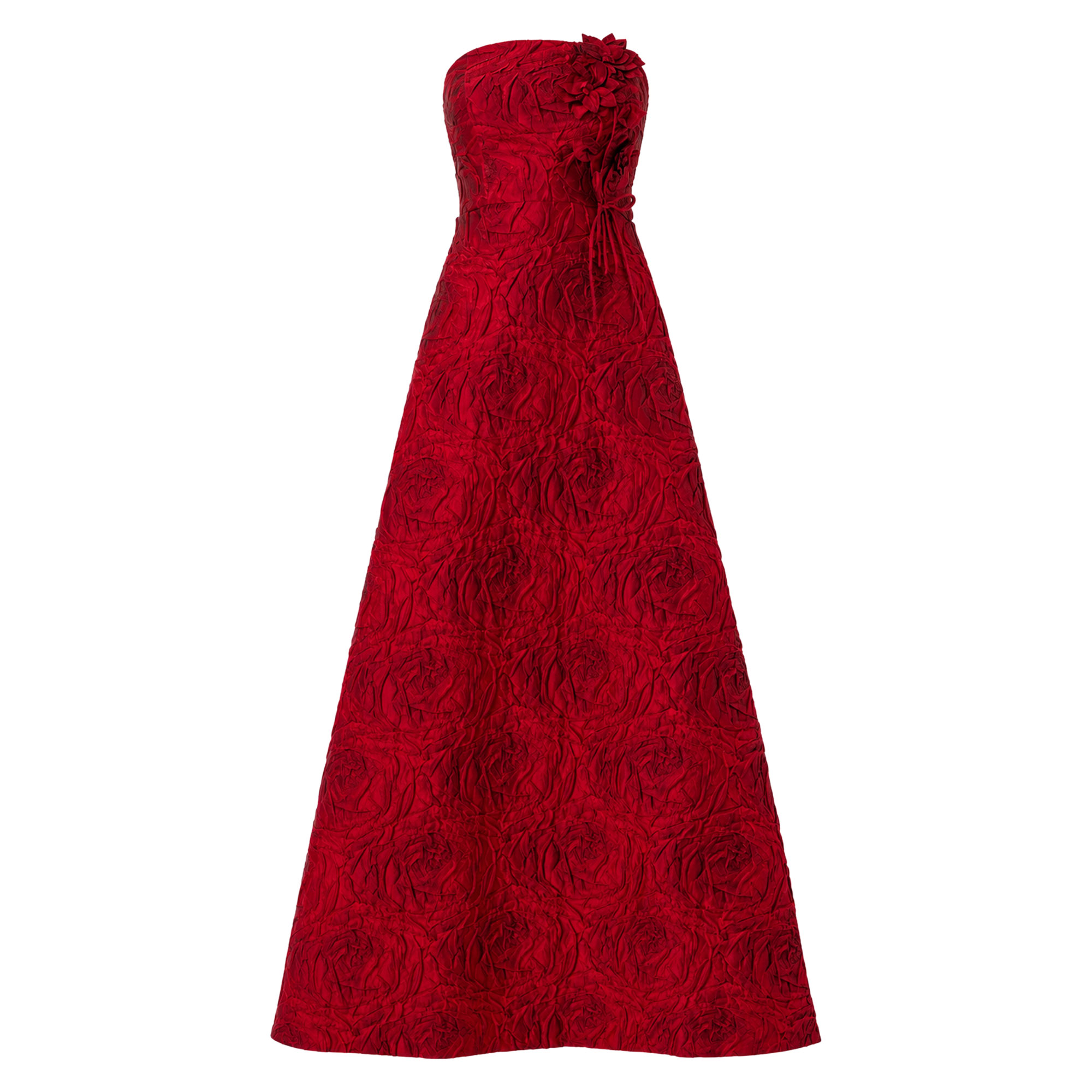 Jacquard Embossed Floral Gown