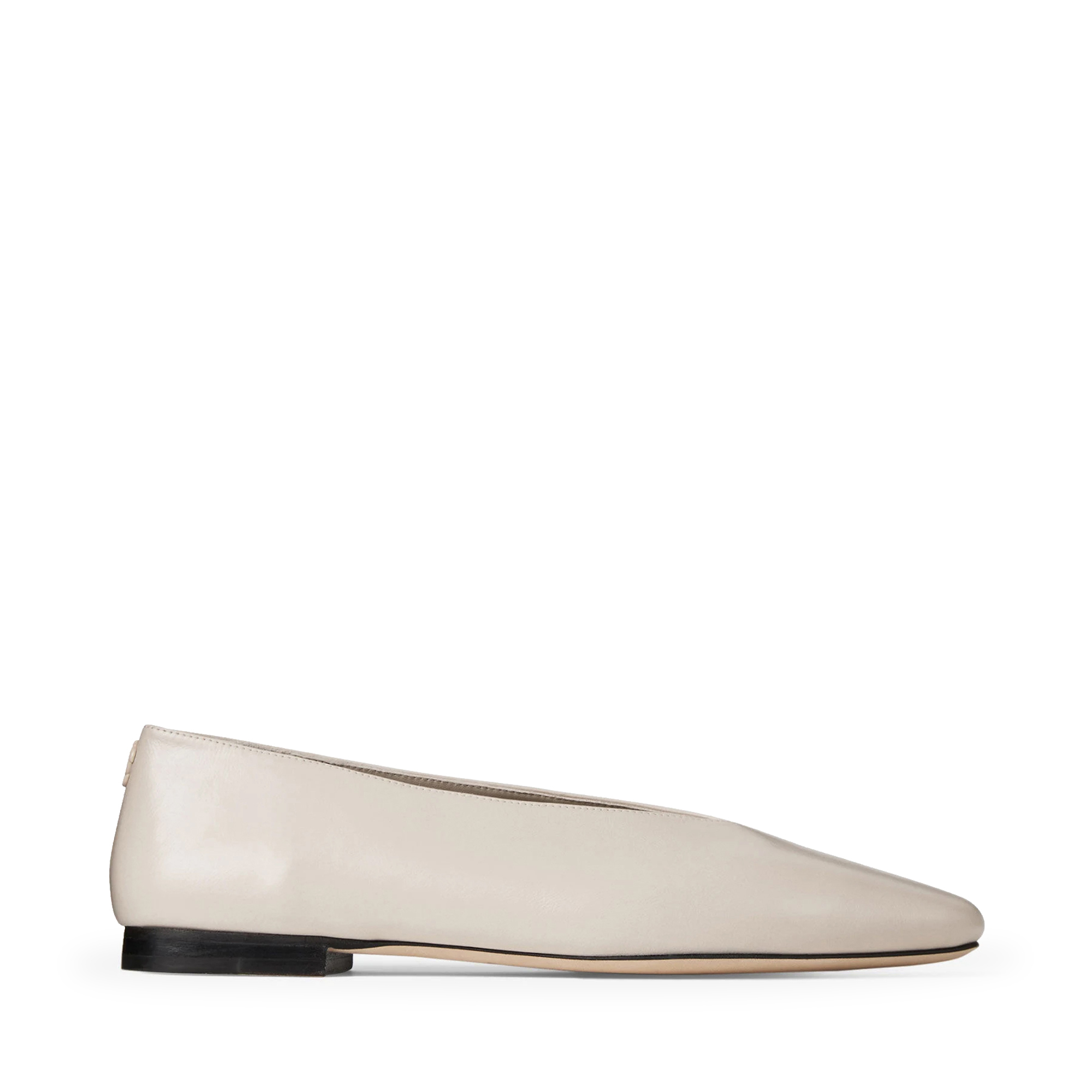 Margot Soft Shiny Biker Leather Point-Toe Ballerina Flats