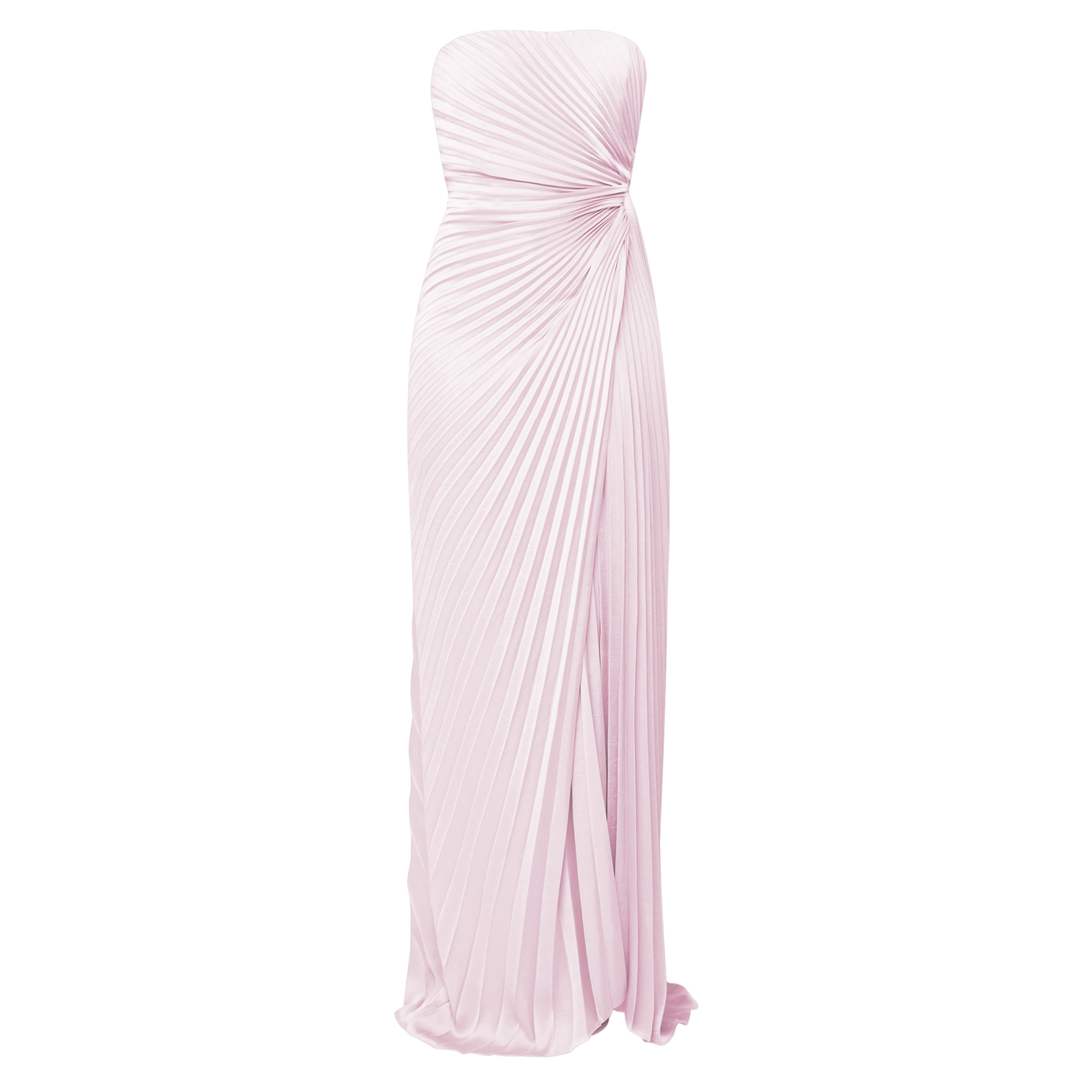 Layla Sleeveless Ruched Pleated Satin Gown