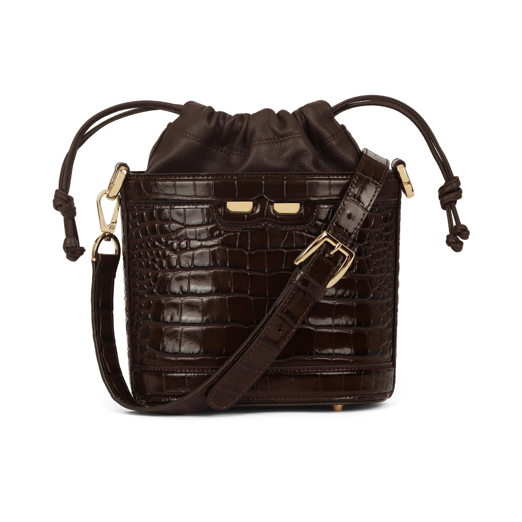 Byrd Bucket Bag In Croc
