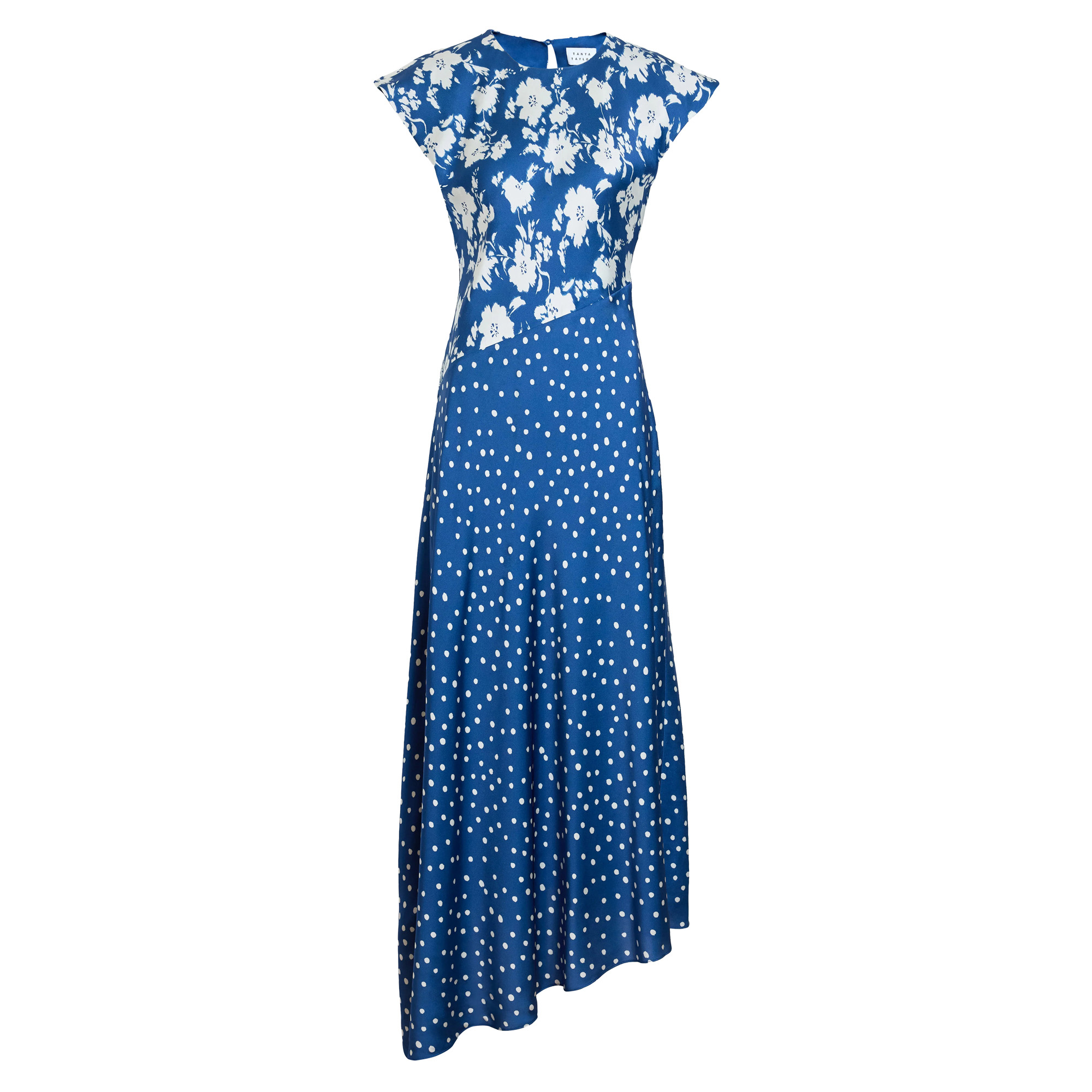 Violeta Short Sleeve Bias Cut Midi Dress
