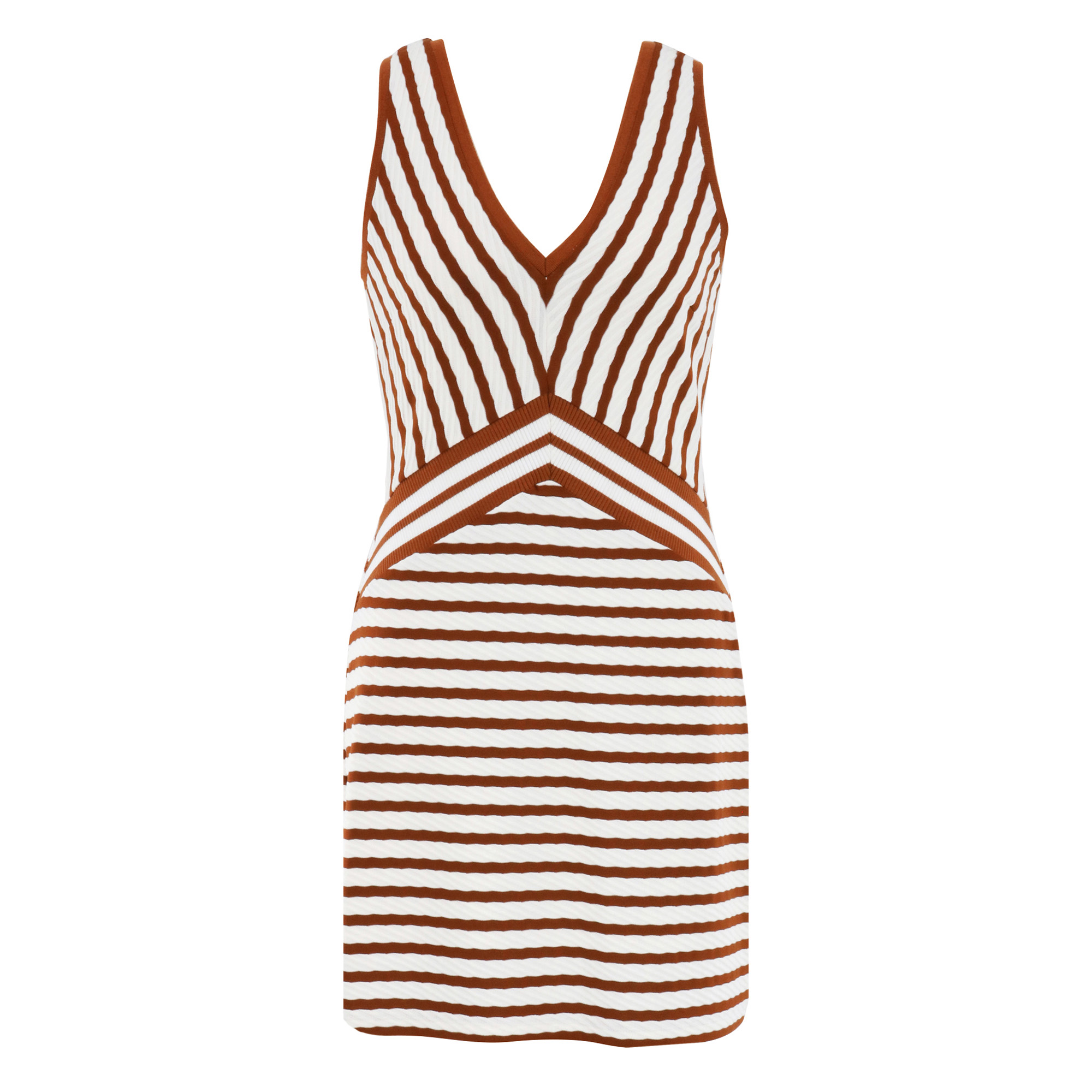 Marta Sleeveless Textured Stripe Mini Dress