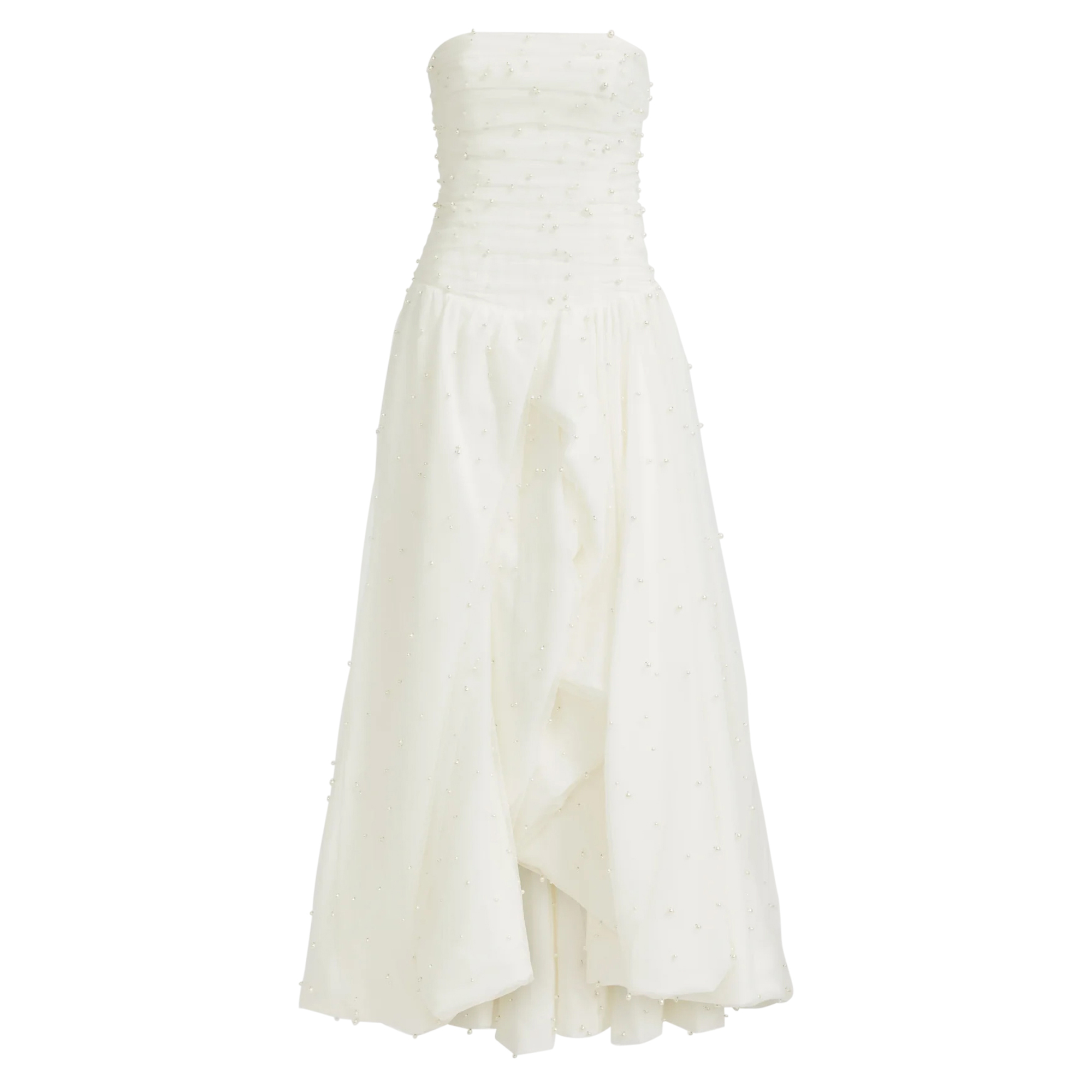 Juniper Strapless Pearl-Embellished Gown