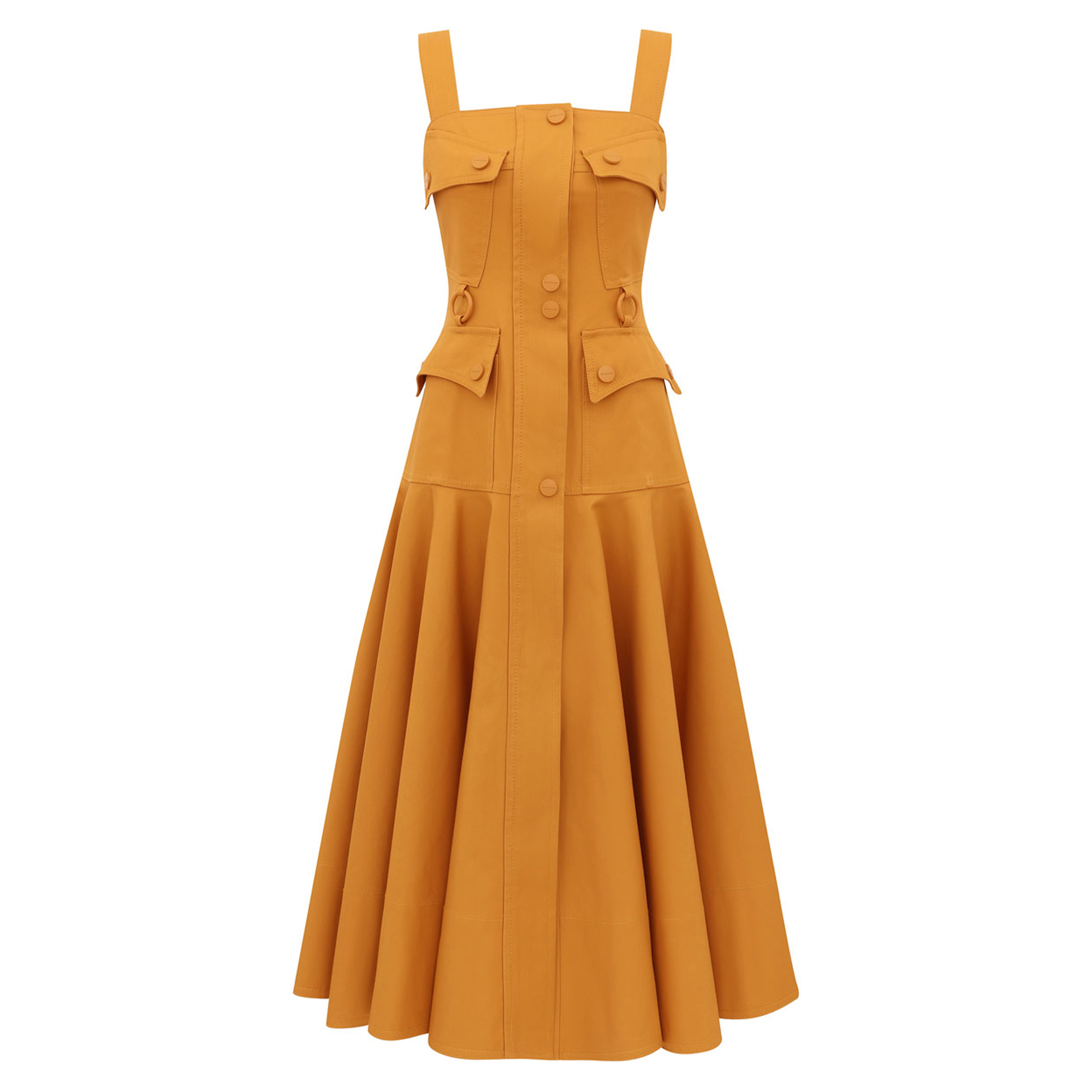 Luna Sleeveless Drill Utility Midi Dress