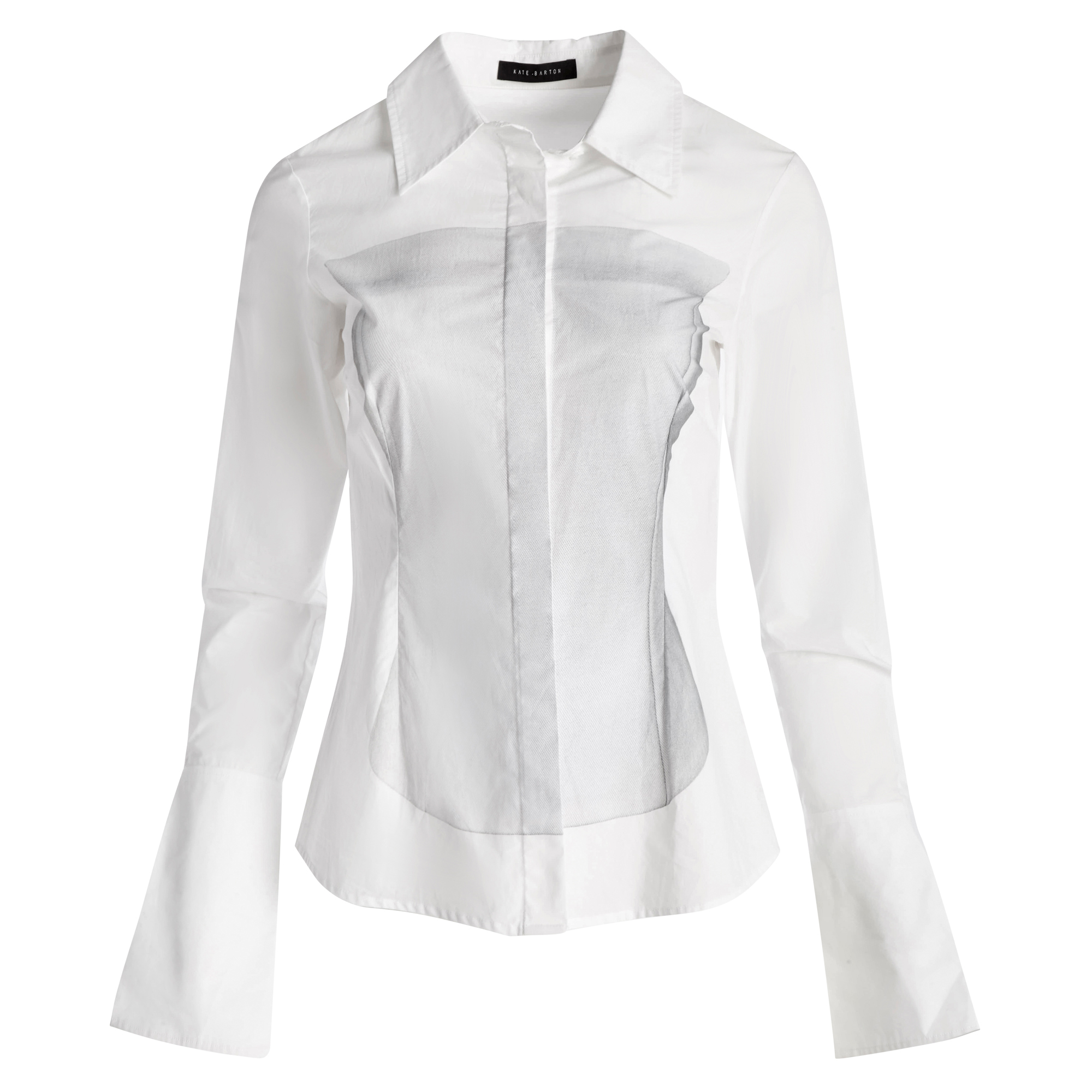 Long Sleeve Illusion Print Corset Button Down