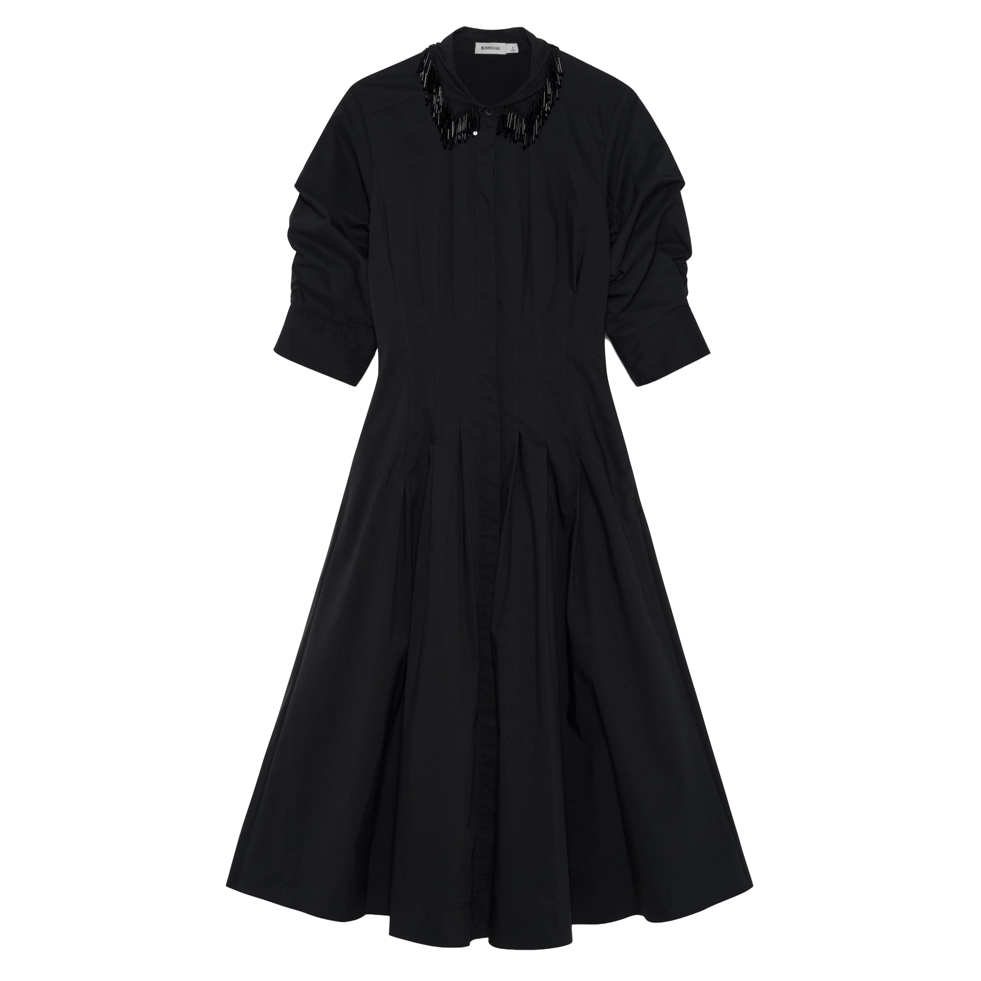 Jazz Embellished Pintuck Midi Dress