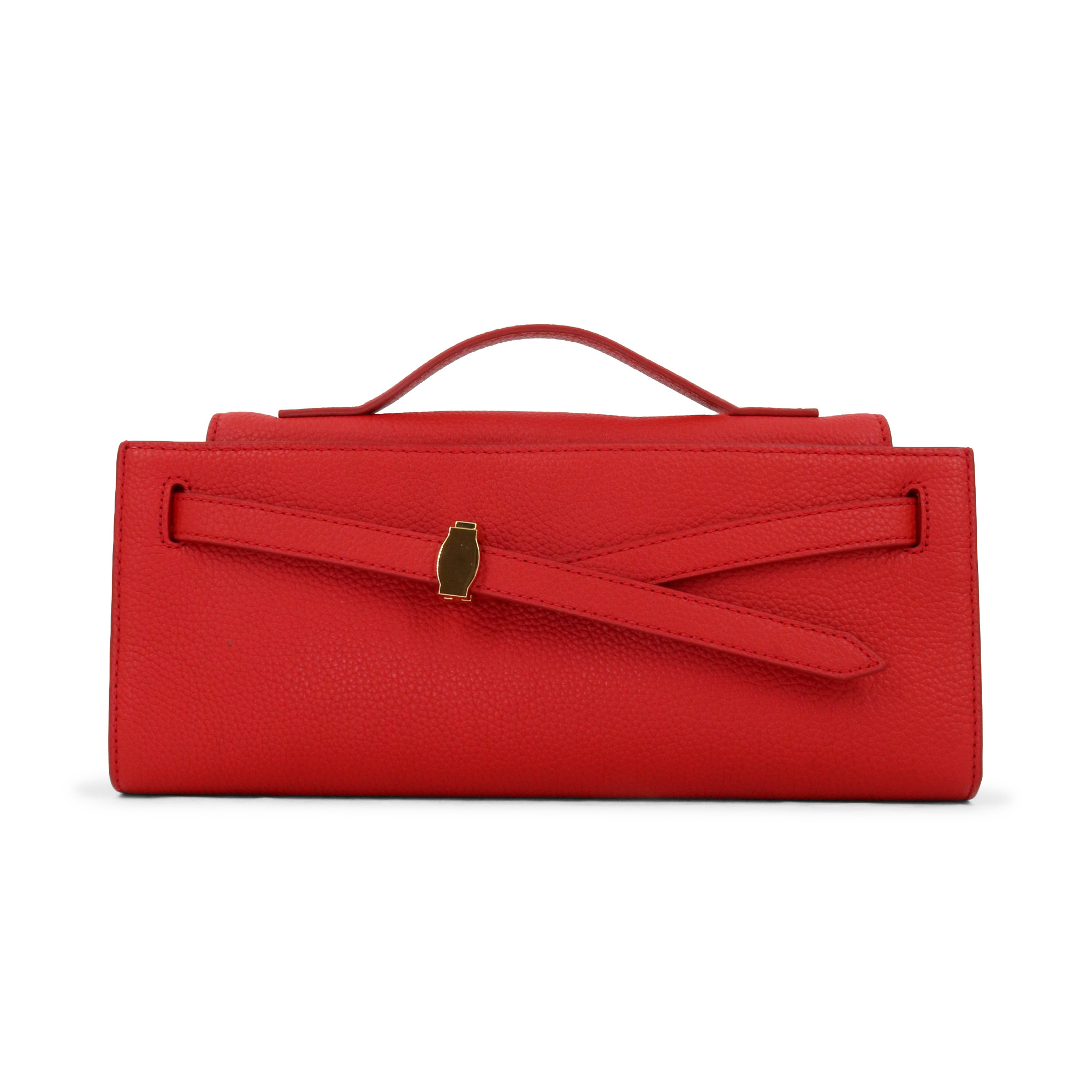 Dash Belted Pebble Leather Clutch Bag