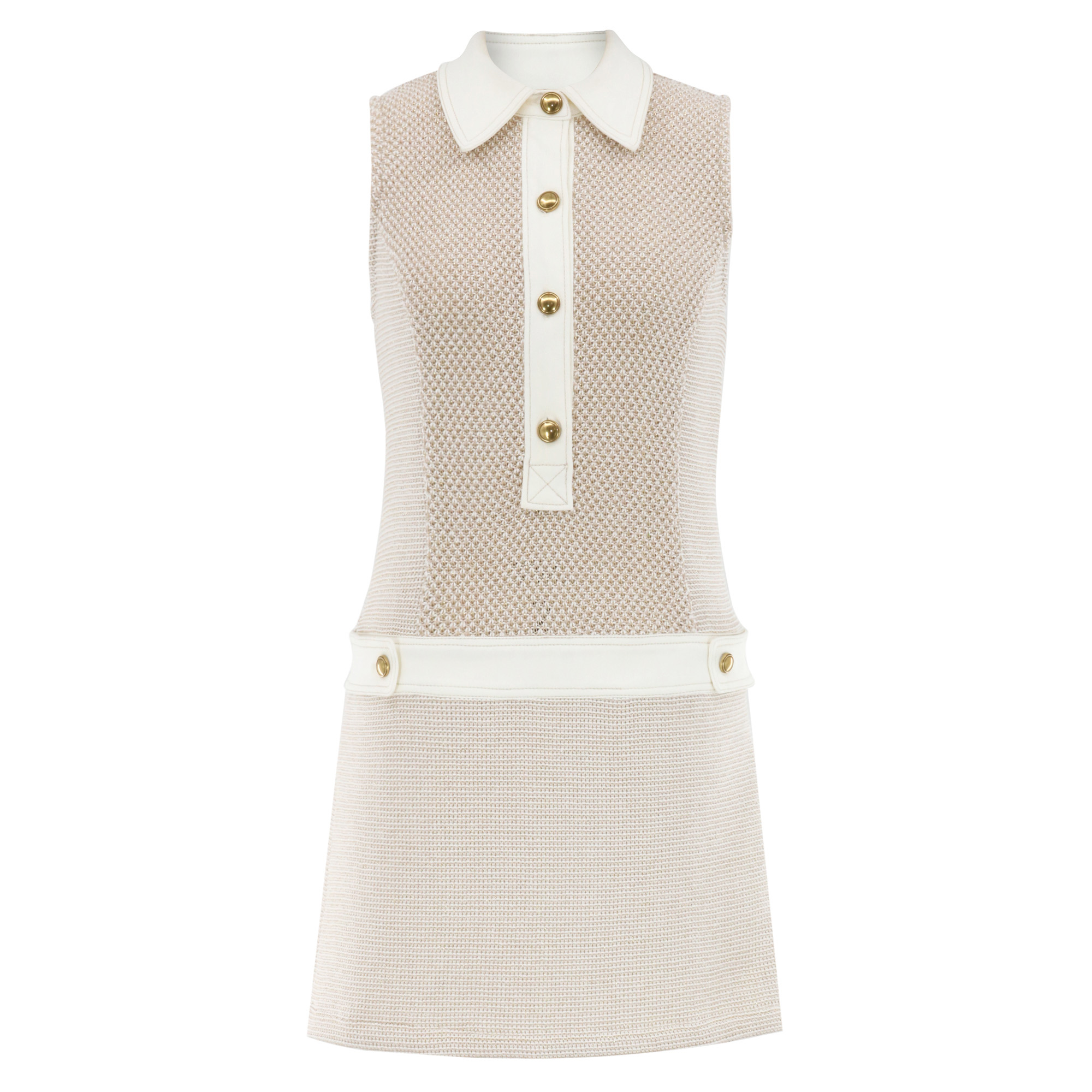 Sarah Cotton Lurex Tweed Sleeveless Mini Dress
