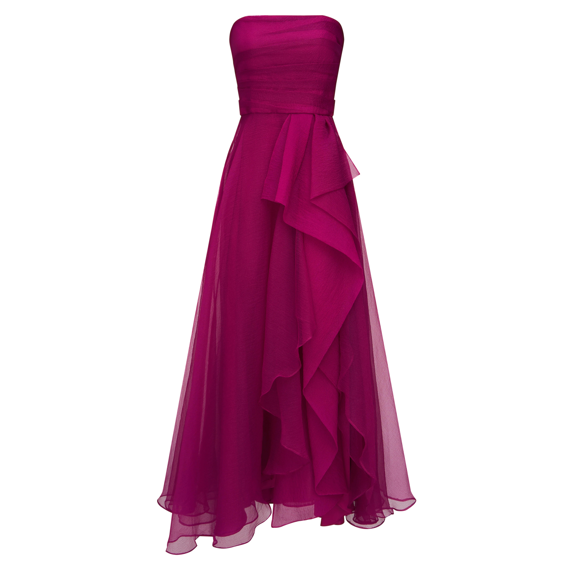 Theresa Strapless Draped Organza Gown