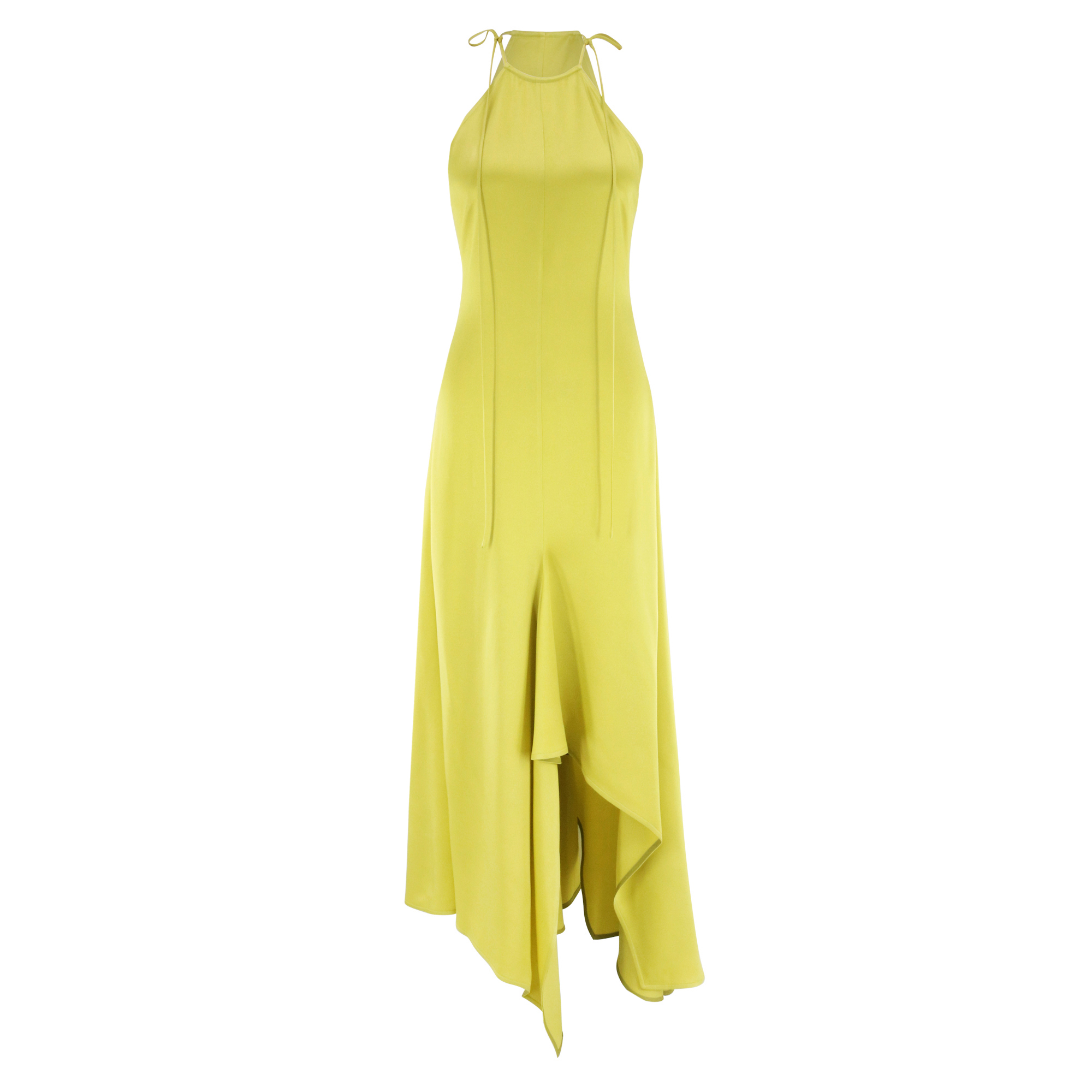 Halterneck Draped Midi Dress