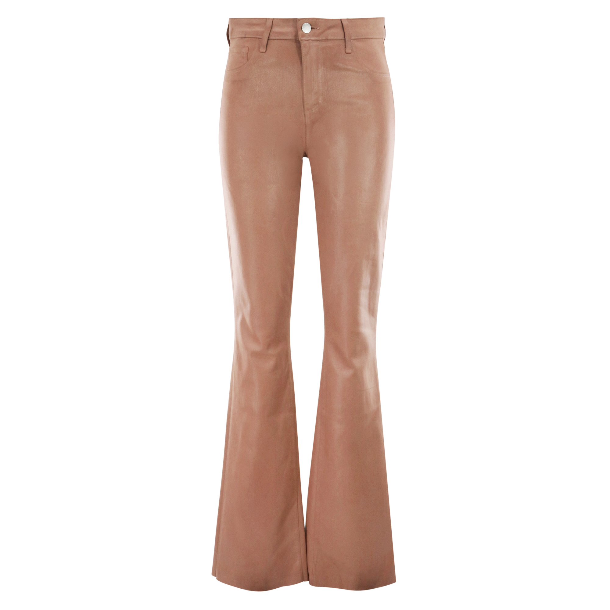 Ruth High Rise Straight-Leg Raw Hem Coated Jean