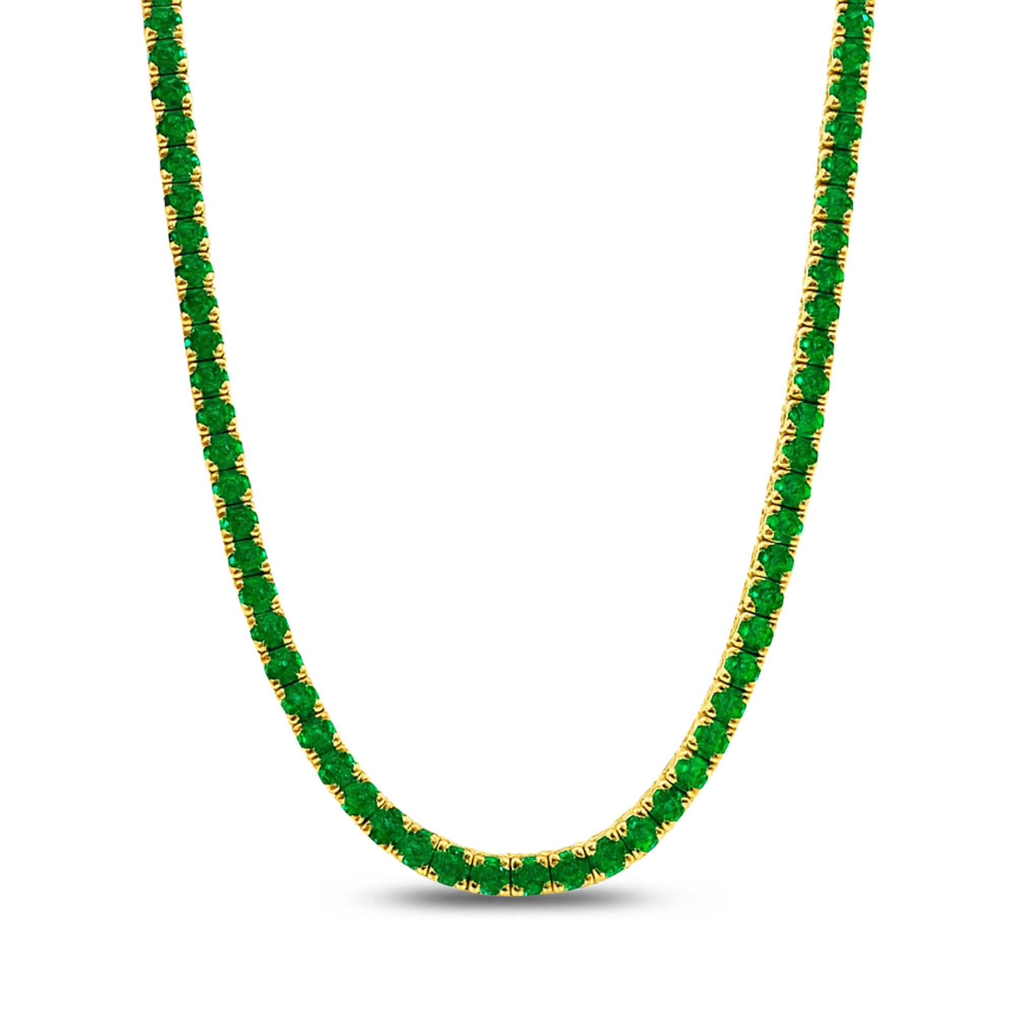 Emerald CZ Tennis Necklace