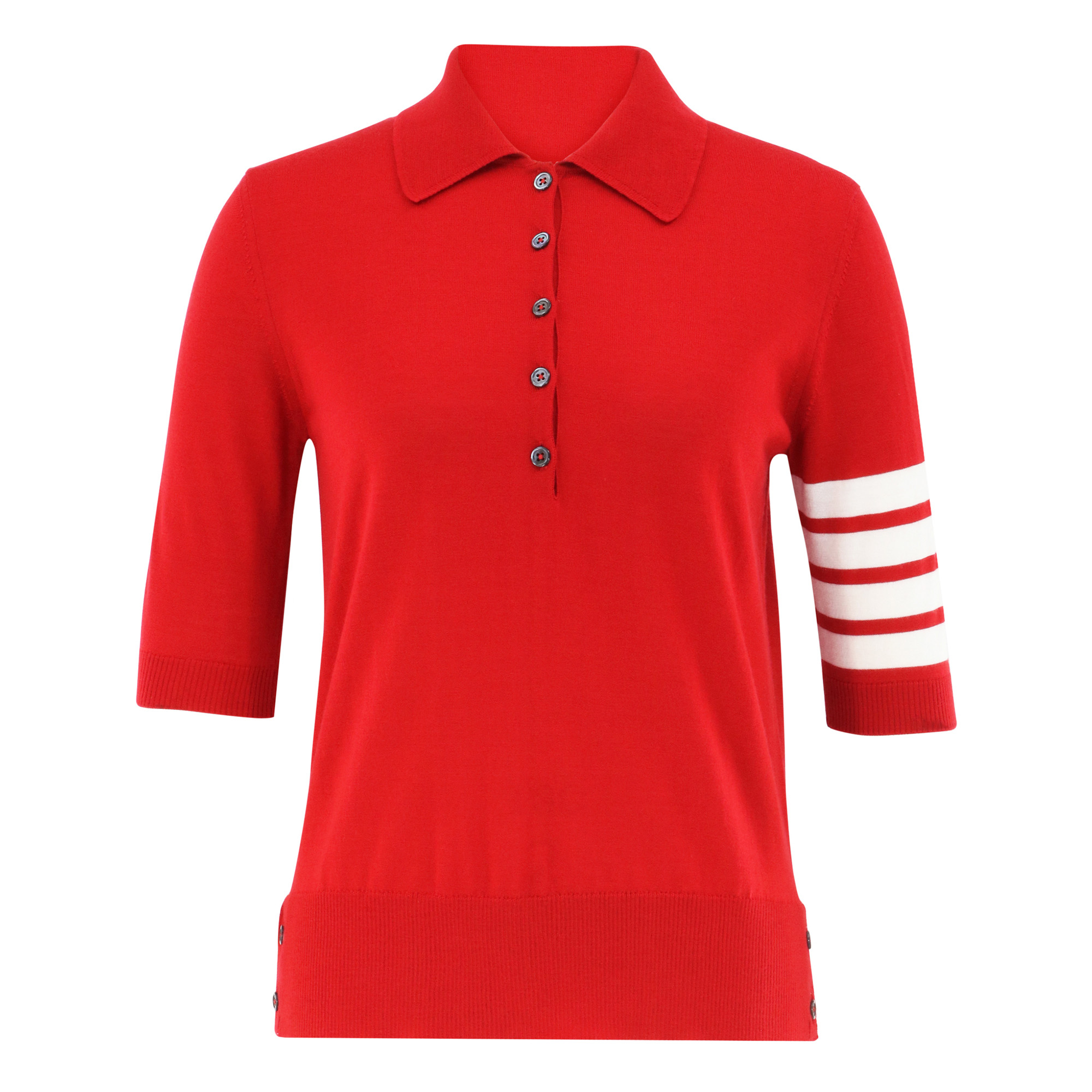 Short Sleeve Relaxed Fit Polo With 4 Bar Detail