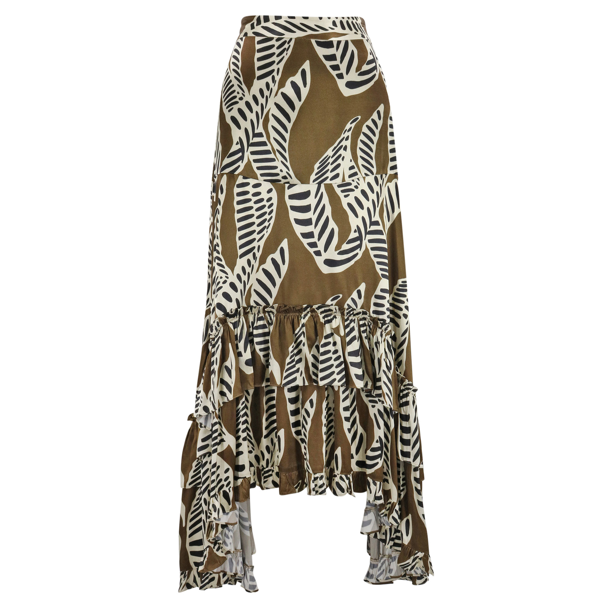 Bexley Ruffle-Hem Midi Skirt