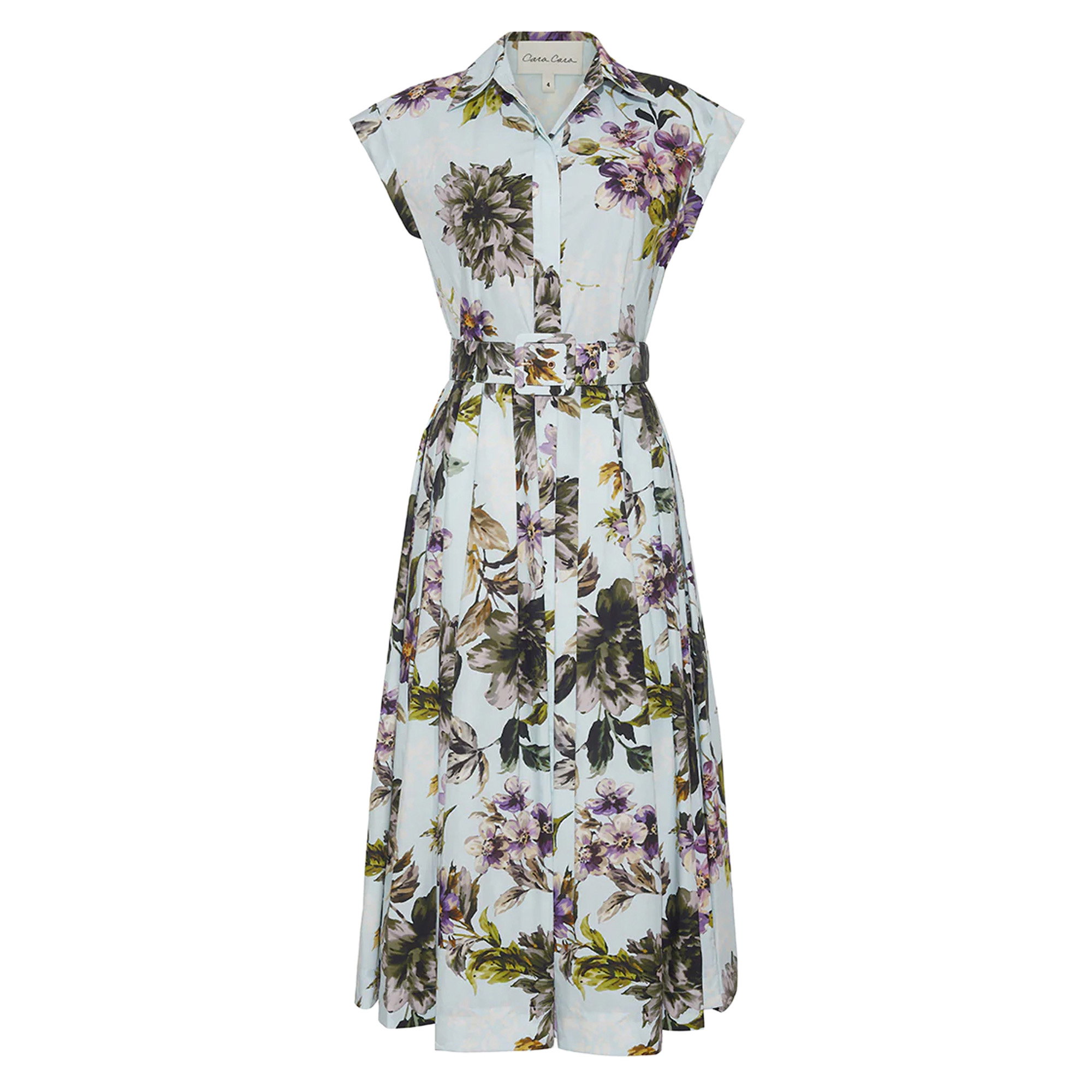 Octavia Short Sleeve Belted Midi Dress