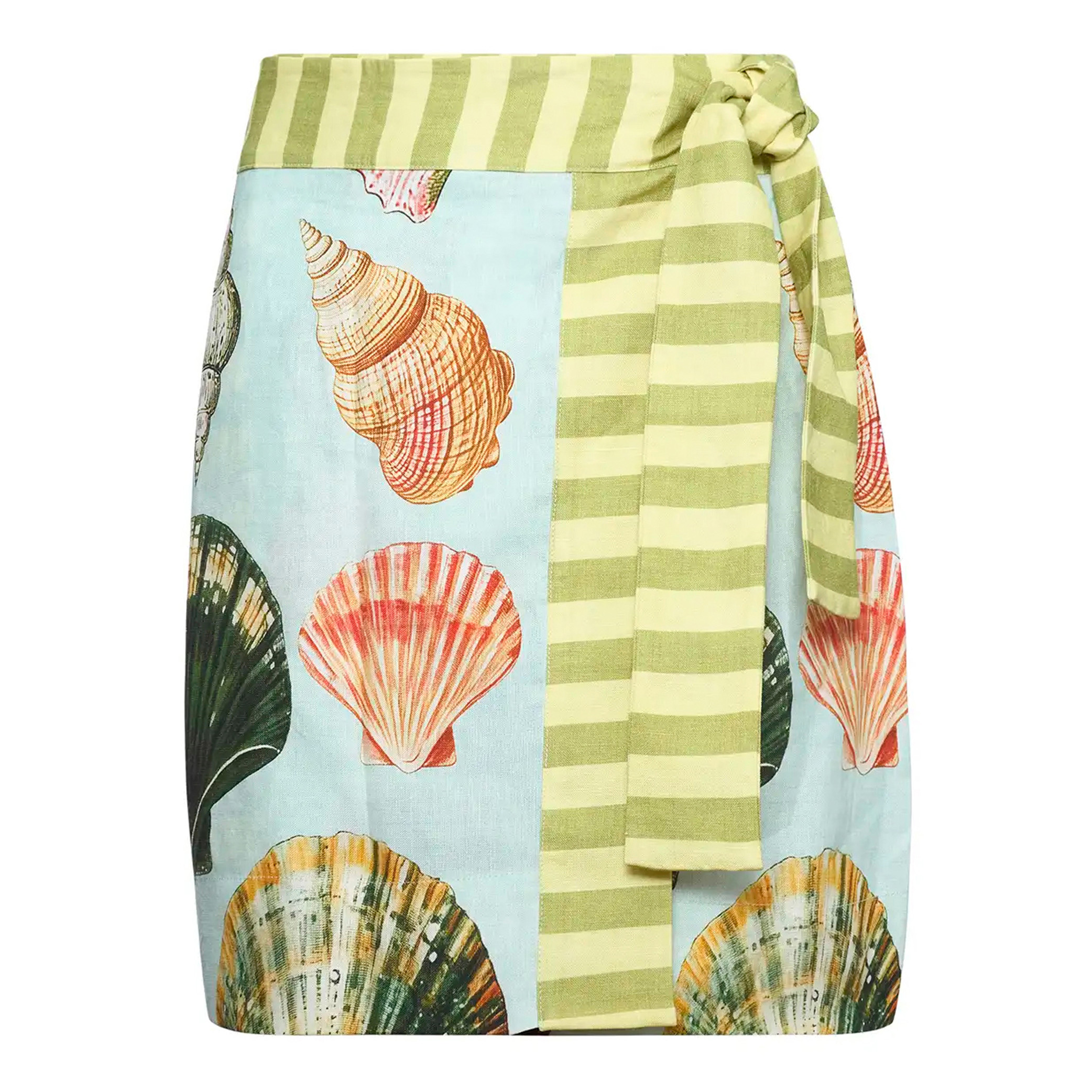 Bistro Shell Print Mini Wrap Skirt