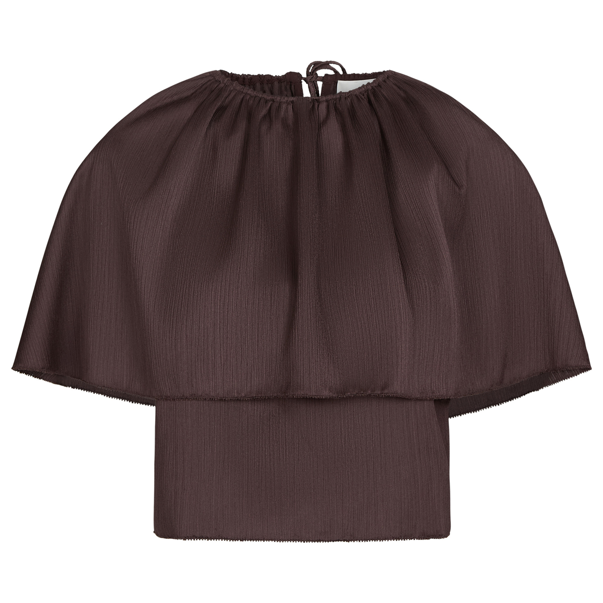 Short Sleeve Convertible Plisse Cape Top