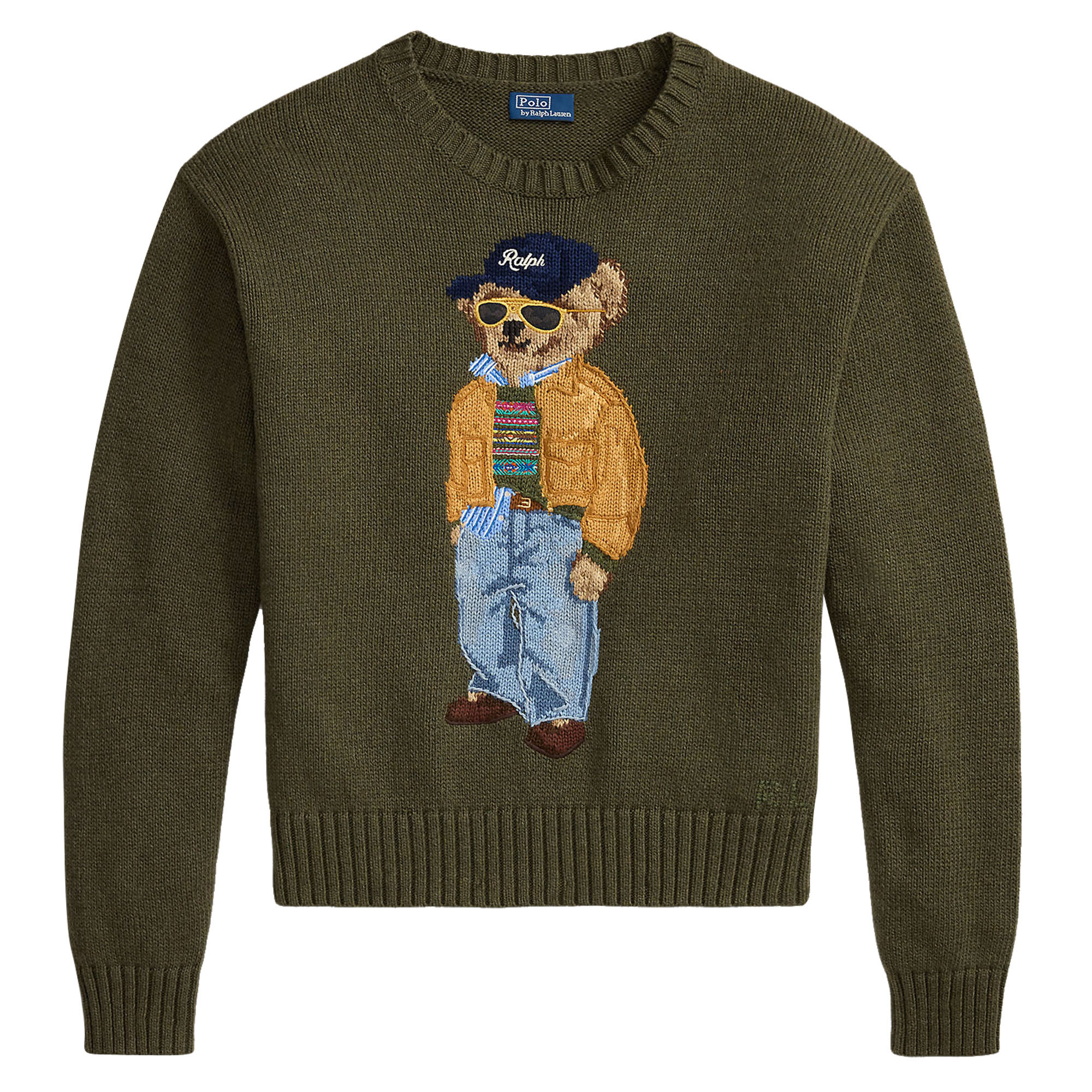 Long Sleeve Cotton Bear Crewneck Sweater