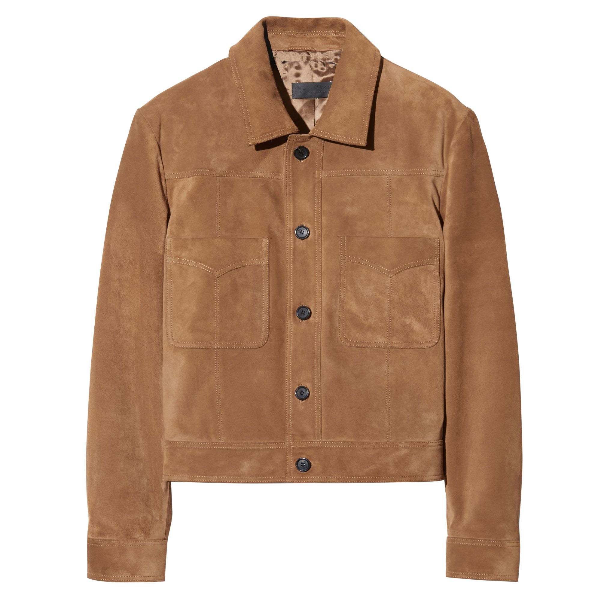 Cassidy Cropped Double-Breasted Suede Jacket