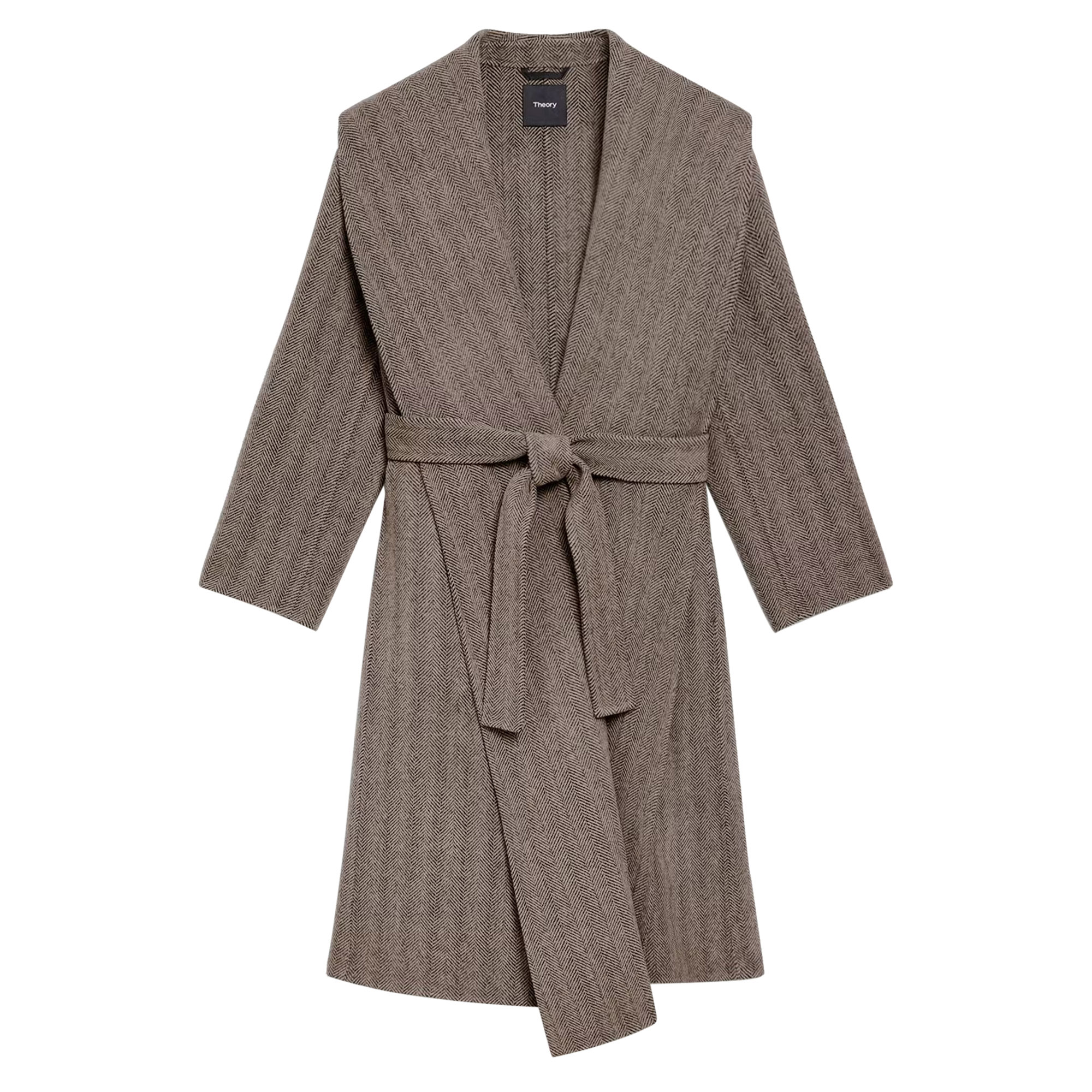 Lux Shawl Collar Herringbone Coat