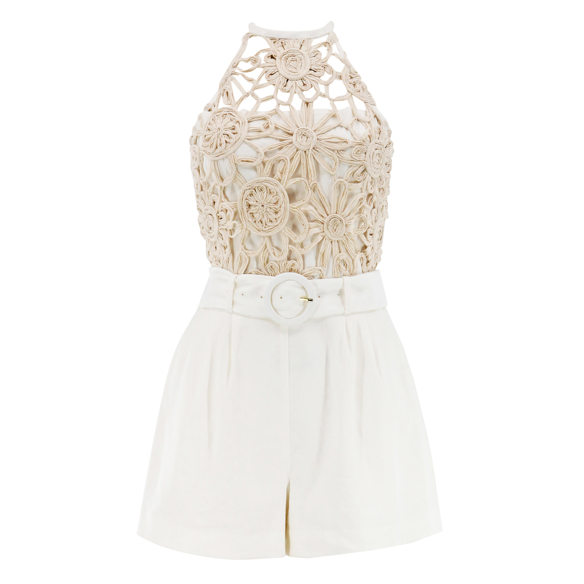 Aubree Sleeveless Textured Romper
