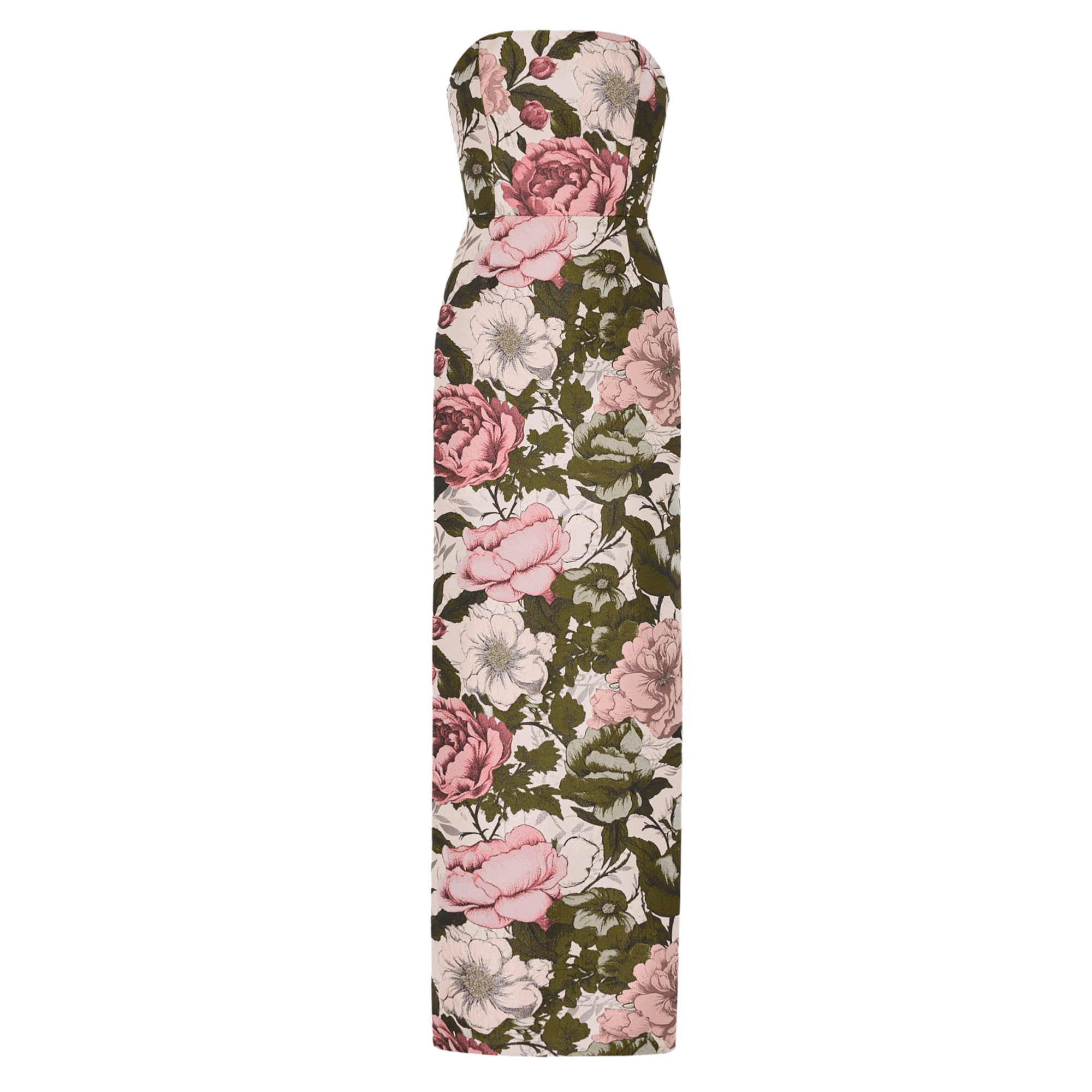 Ella Strapless Jacquard Maxi Dress