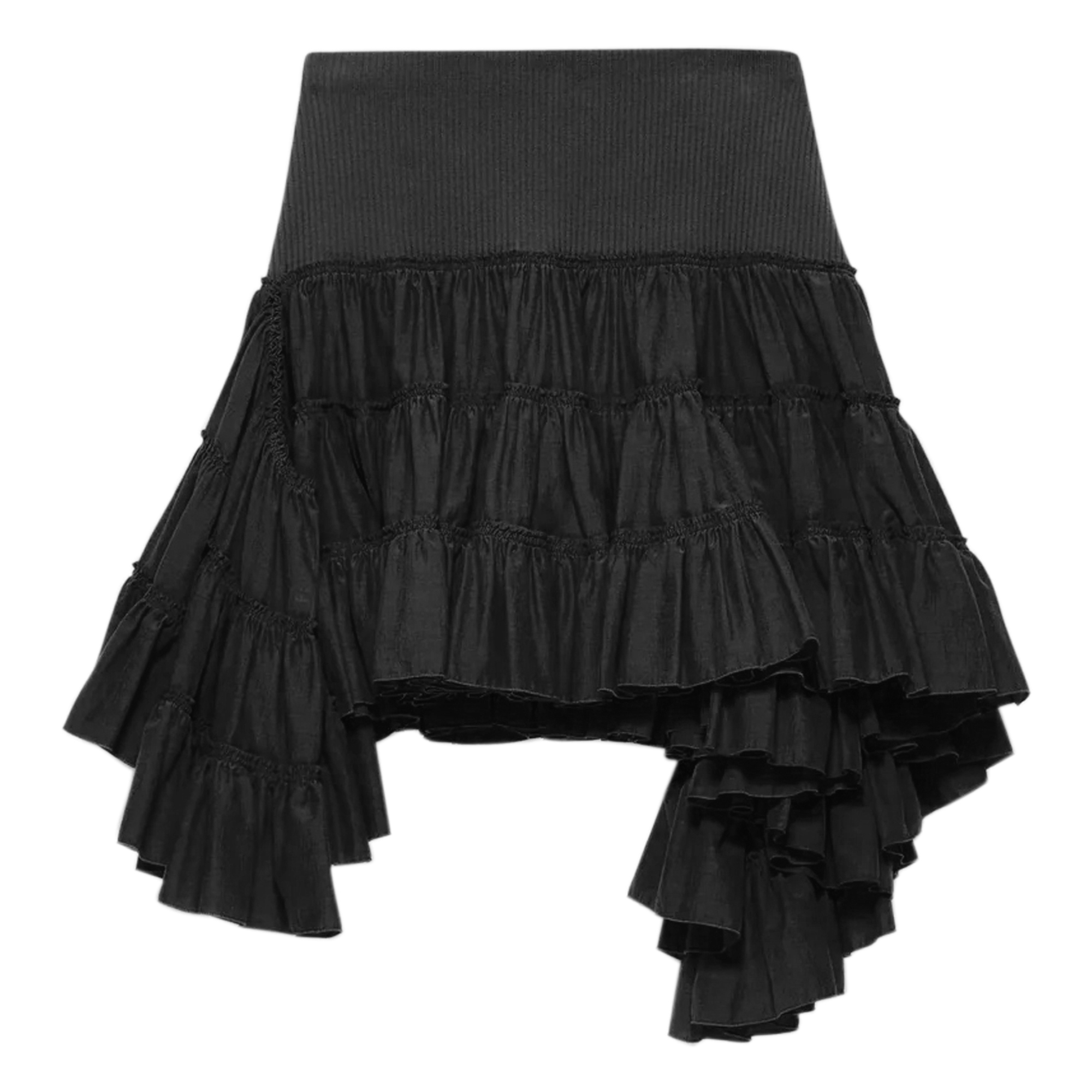 Ruffle Rib Knit Mini Skirt