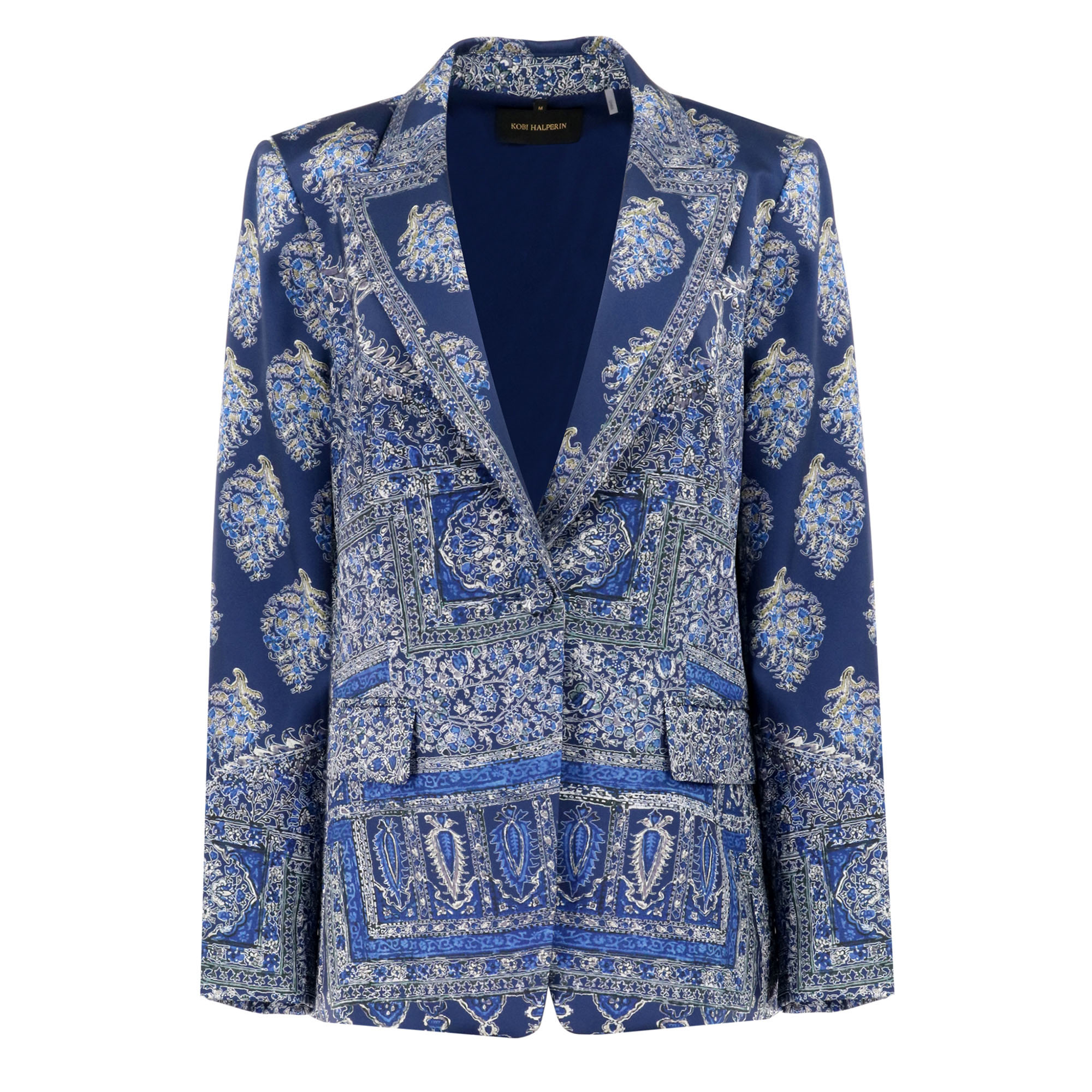 Maeve Mixed Paisley Print Satin Jacket