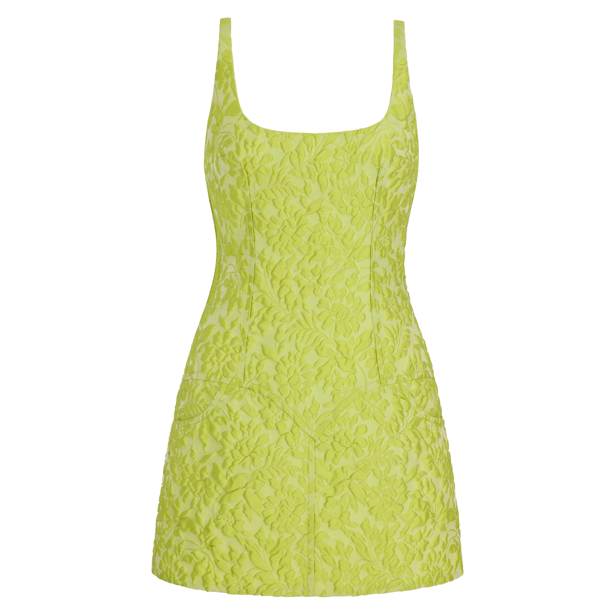 Eliezer Sleeveless Double Warp Floral Jacquard Mini Dress