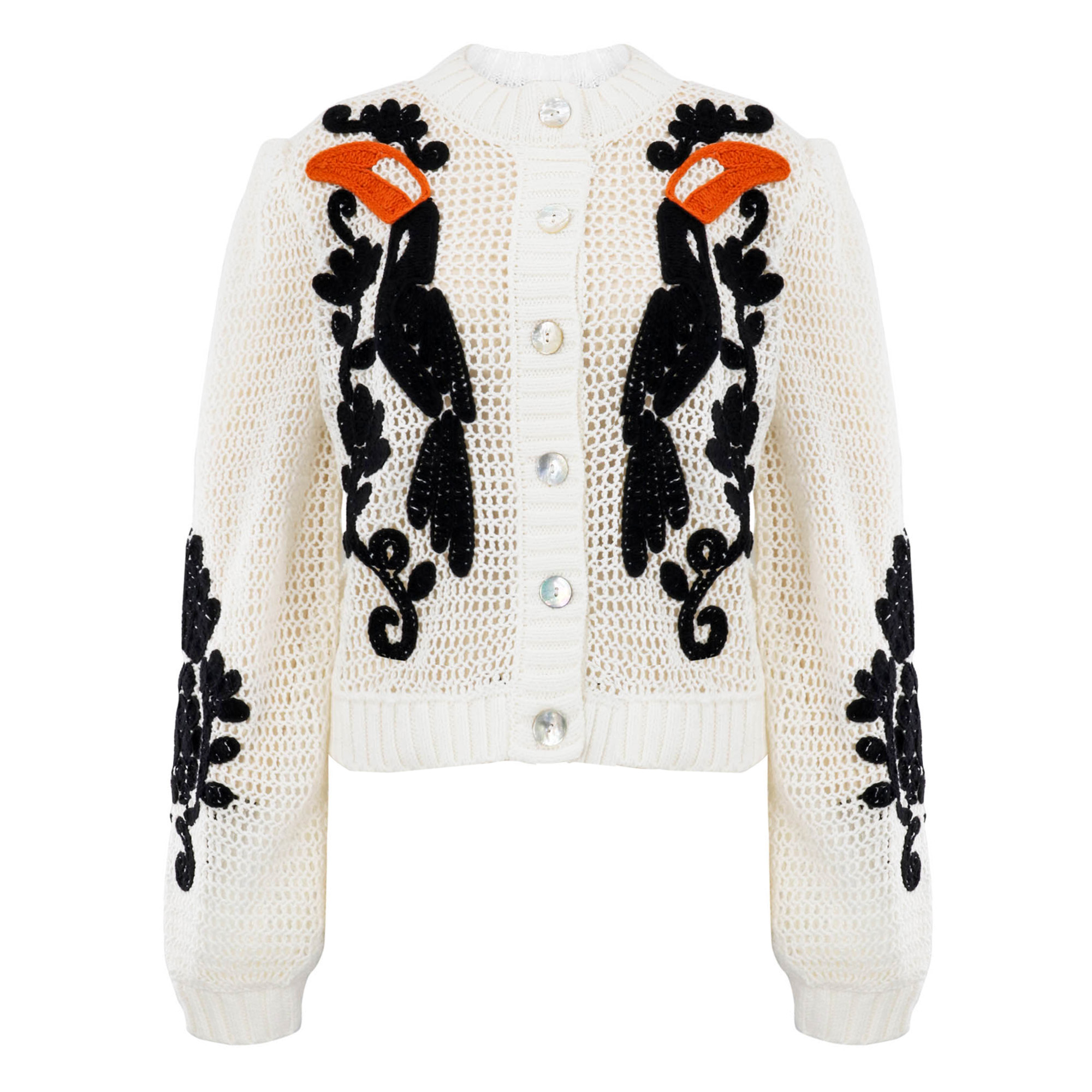 Long Sleeve Toucan Crochet Cardigan