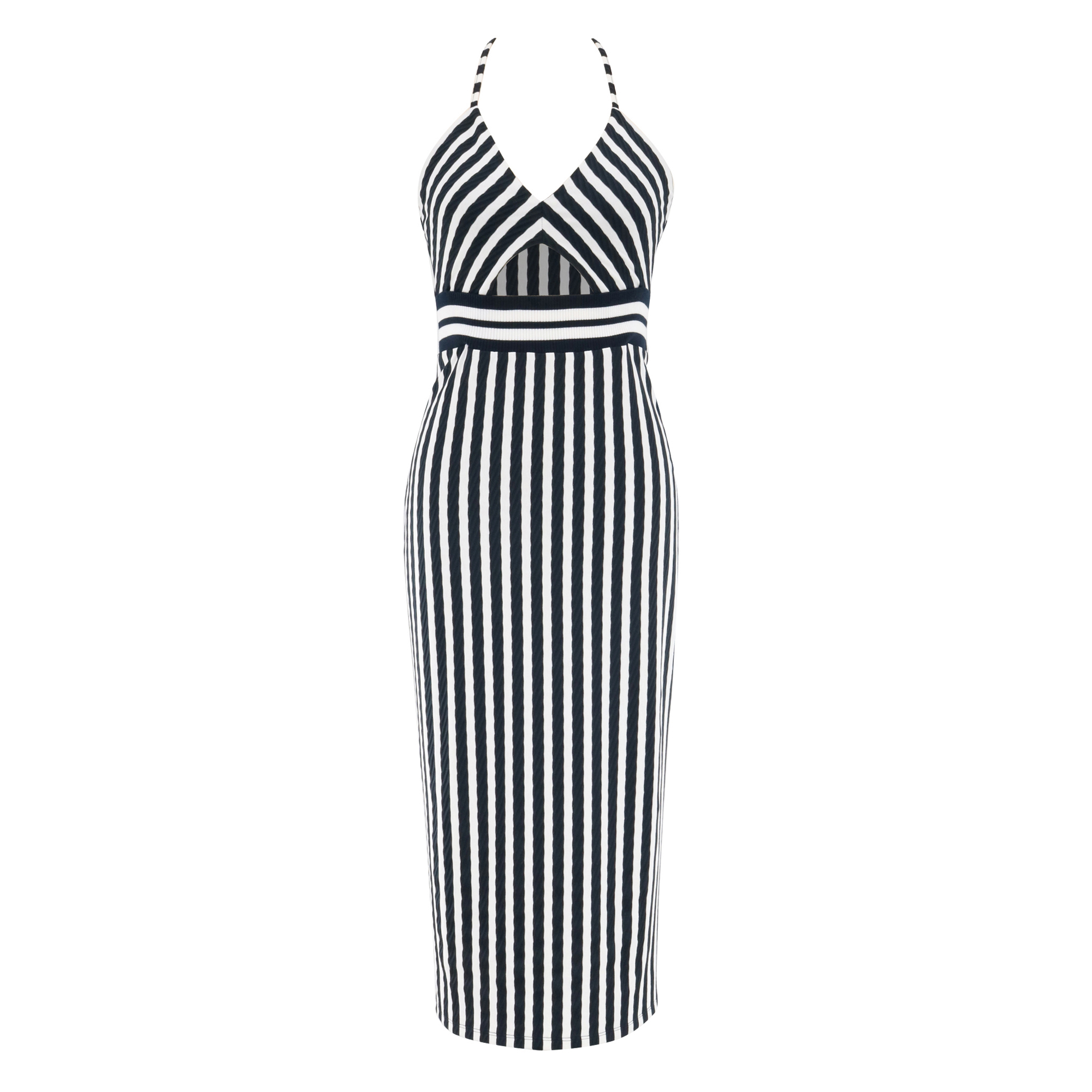 Stevie Sleeveless Textured Stripe Midi Dress
