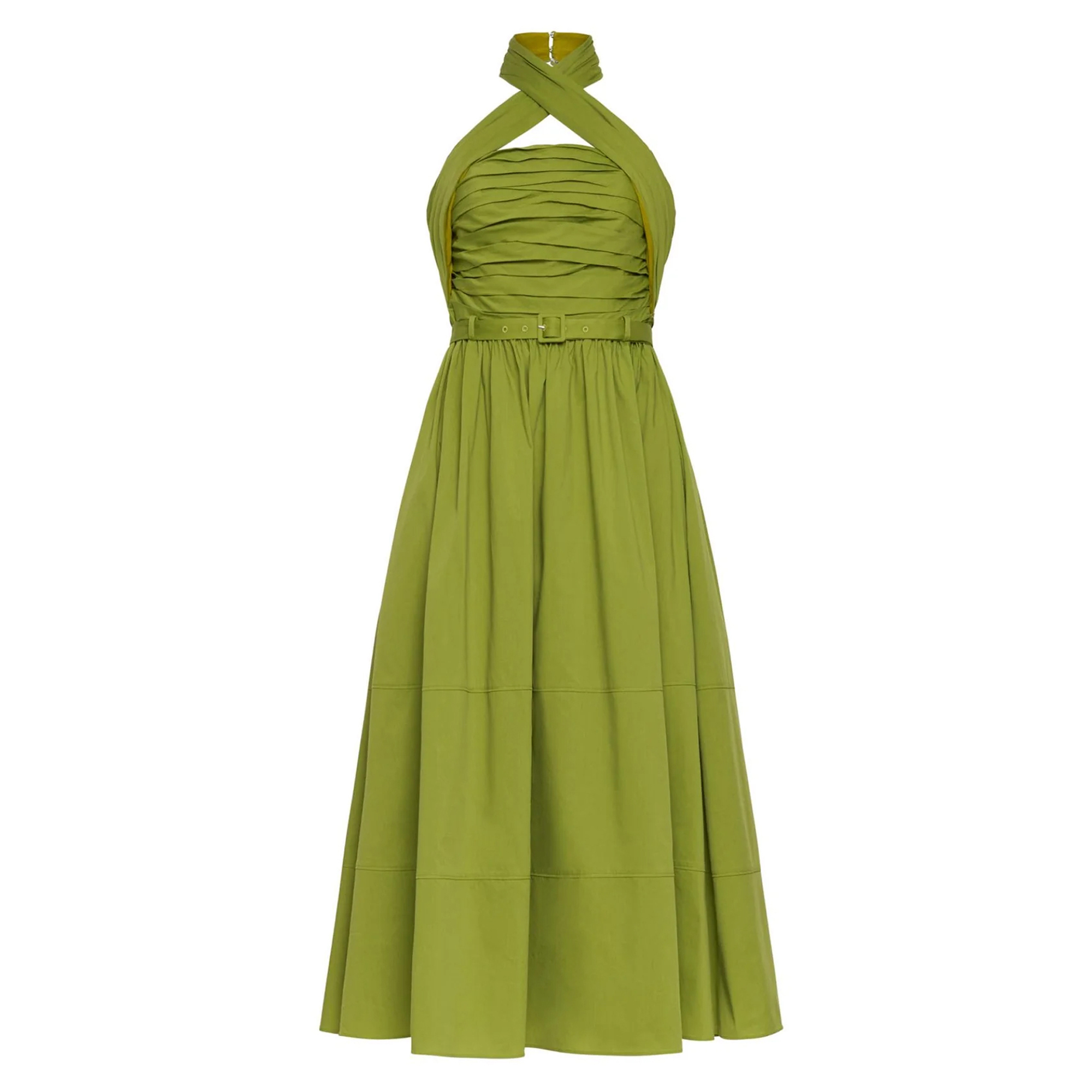 Marcie Sleeveless Halterneck Belted Midi Dress