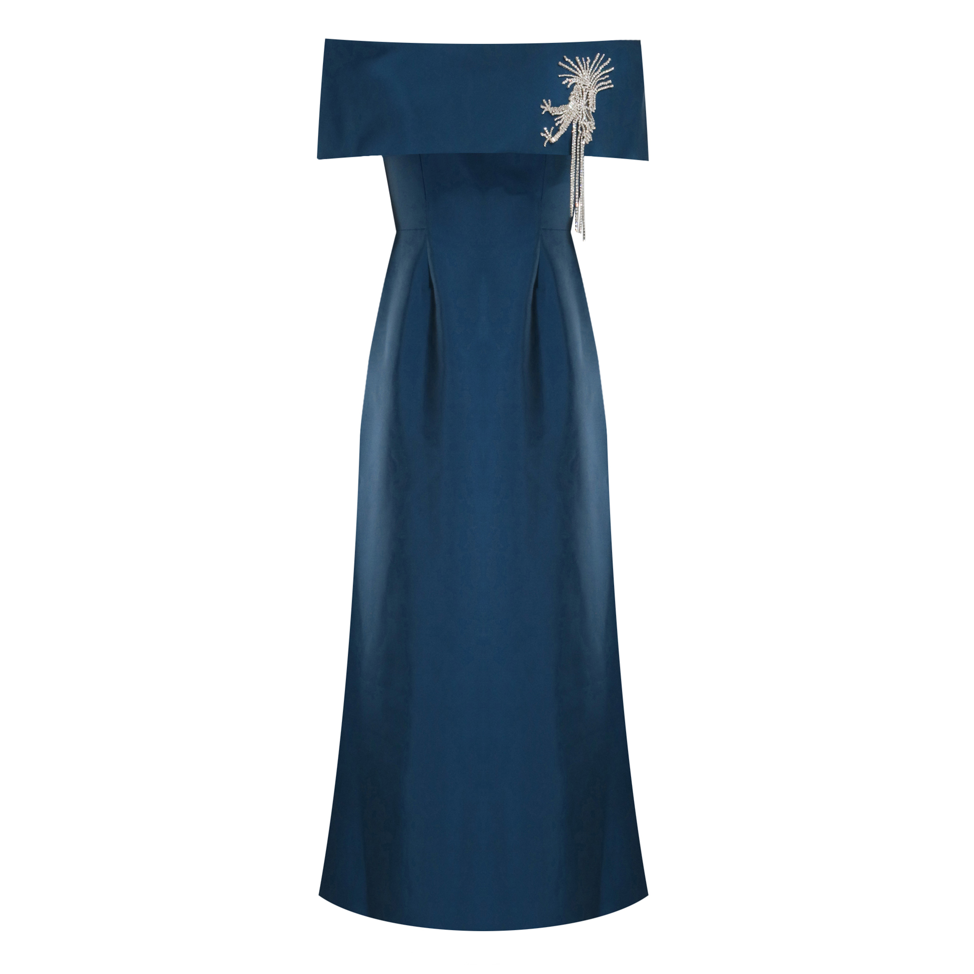 Off Shoulder Roll Collar Gown
