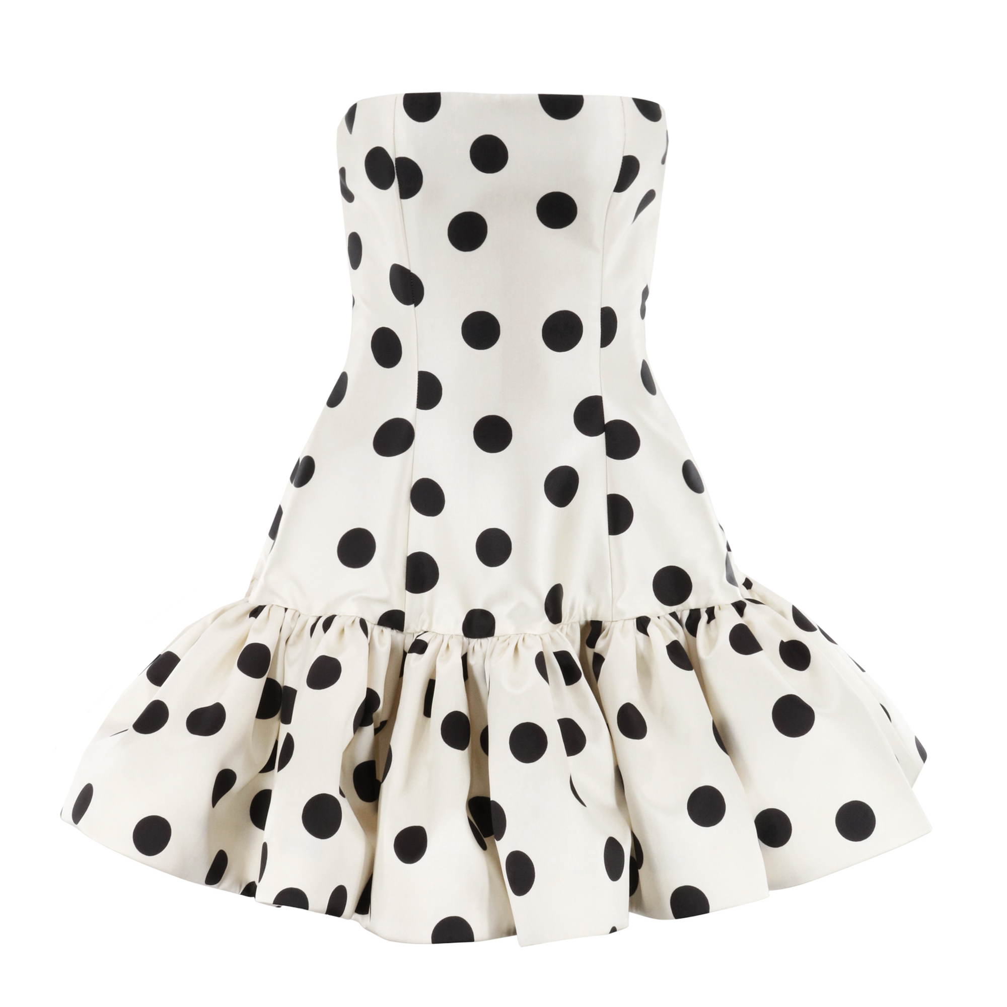 Strapless Mini Volant Dress