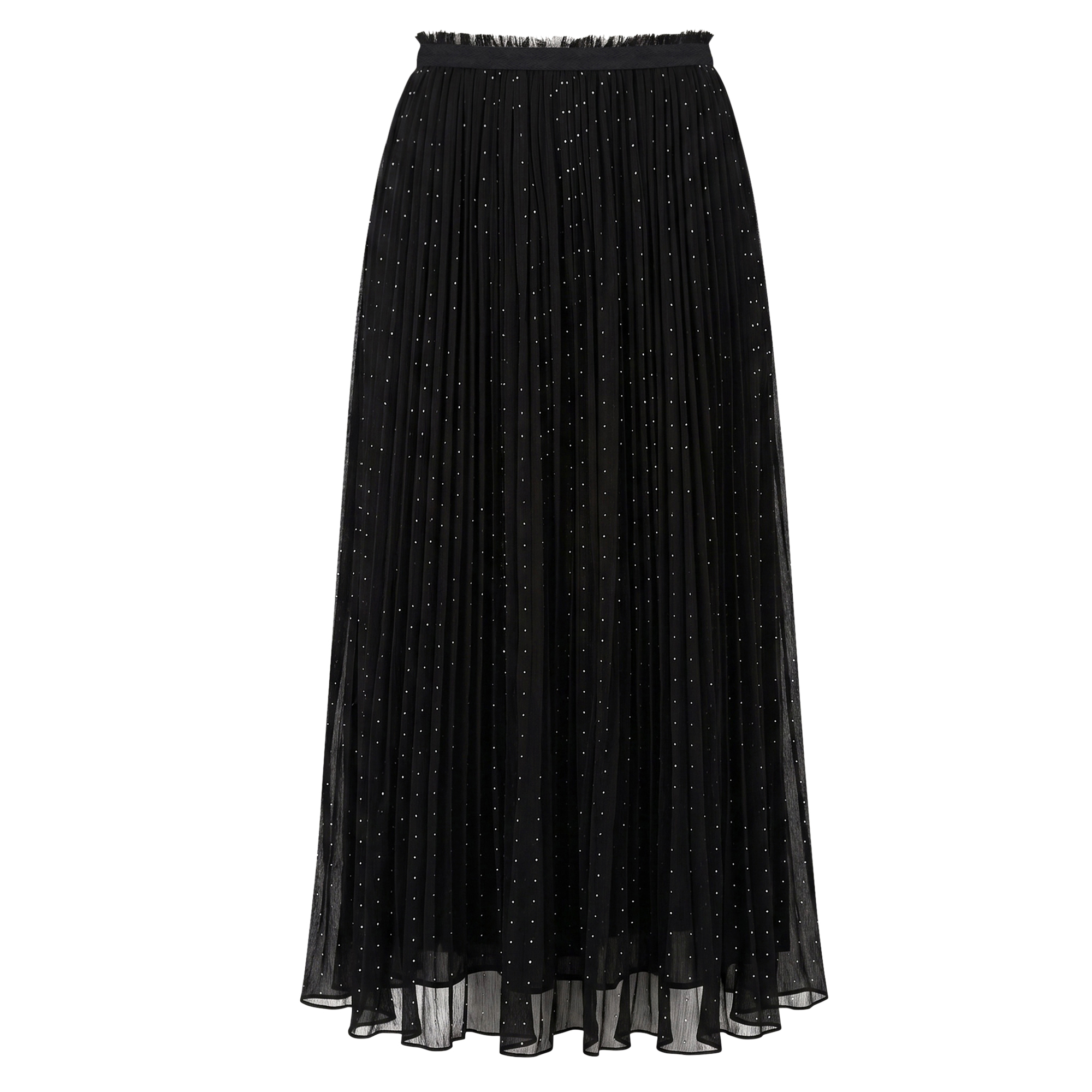 Heat-Set Dot Chiffon Gathered Skirt