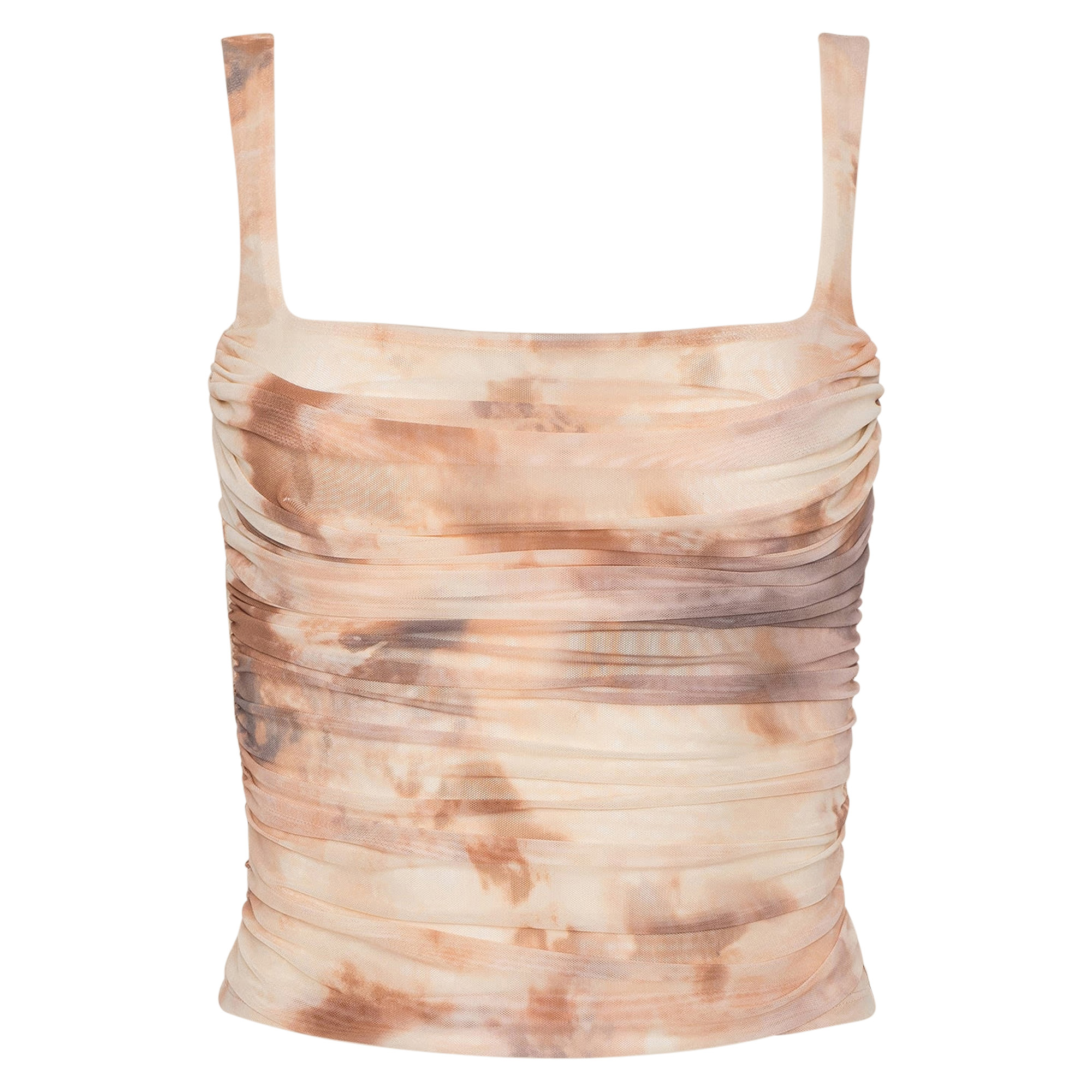 Rasha Shirred Mesh Tank Top