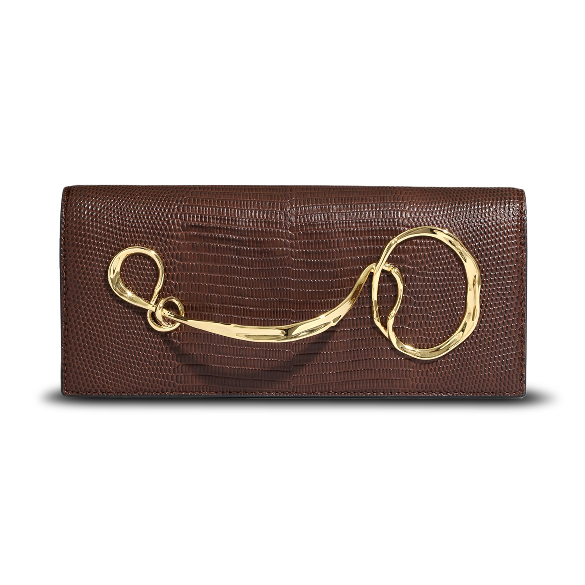 Twisted Gold Side Handle Clutch
