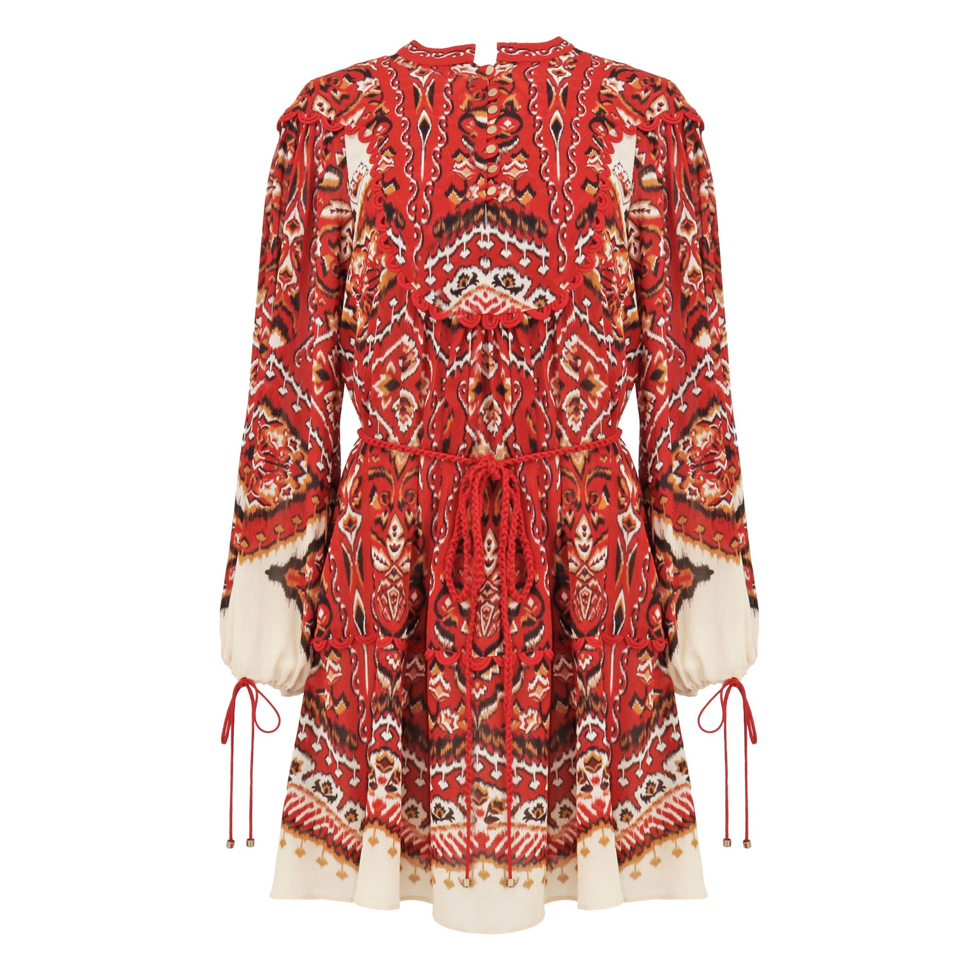 Ainika Pineapple Tapestry Long Sleeve Mini Dress