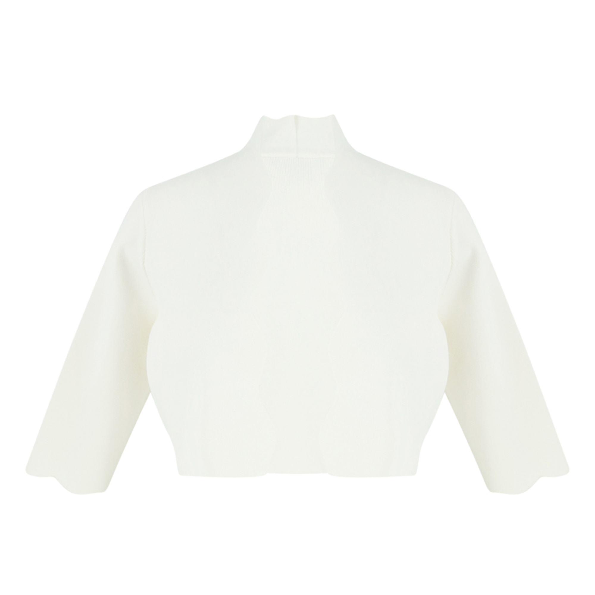 Scallop Trim Knit Bolero Cardigan