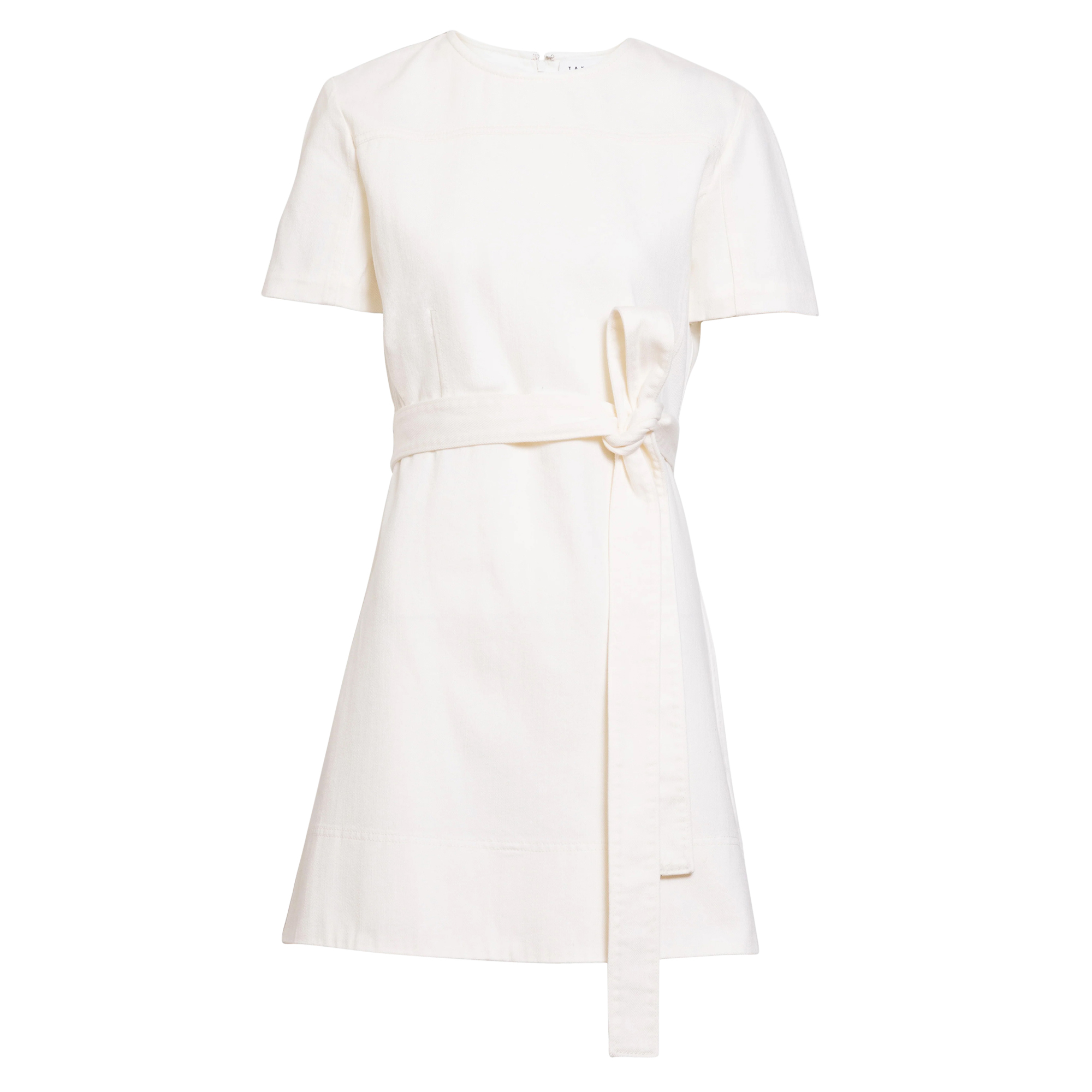 Elle Short Sleeve Belted Denim Mini Dress