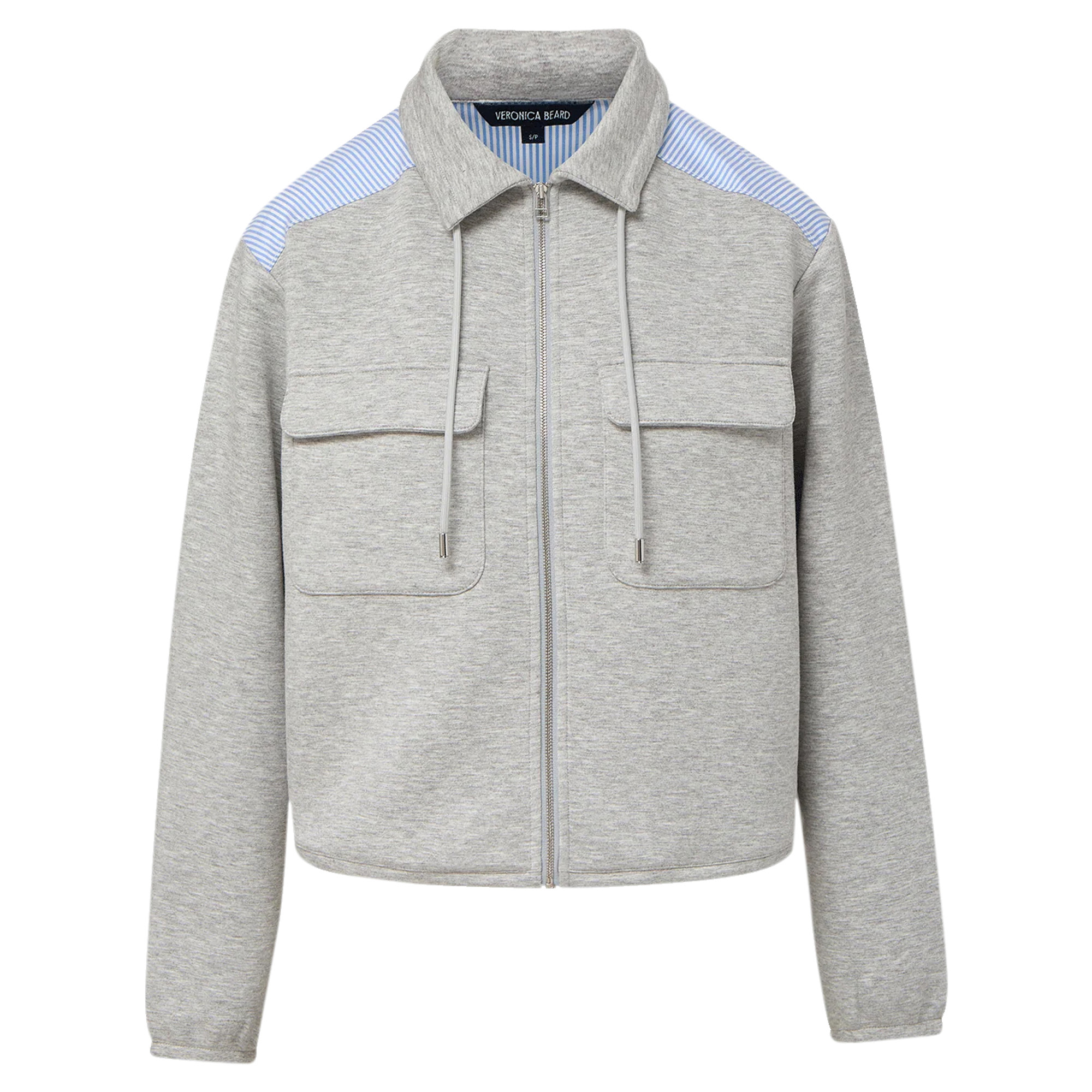 Stellant Stretch-Scuba Zip-Up Jacket With Shirting Contrast