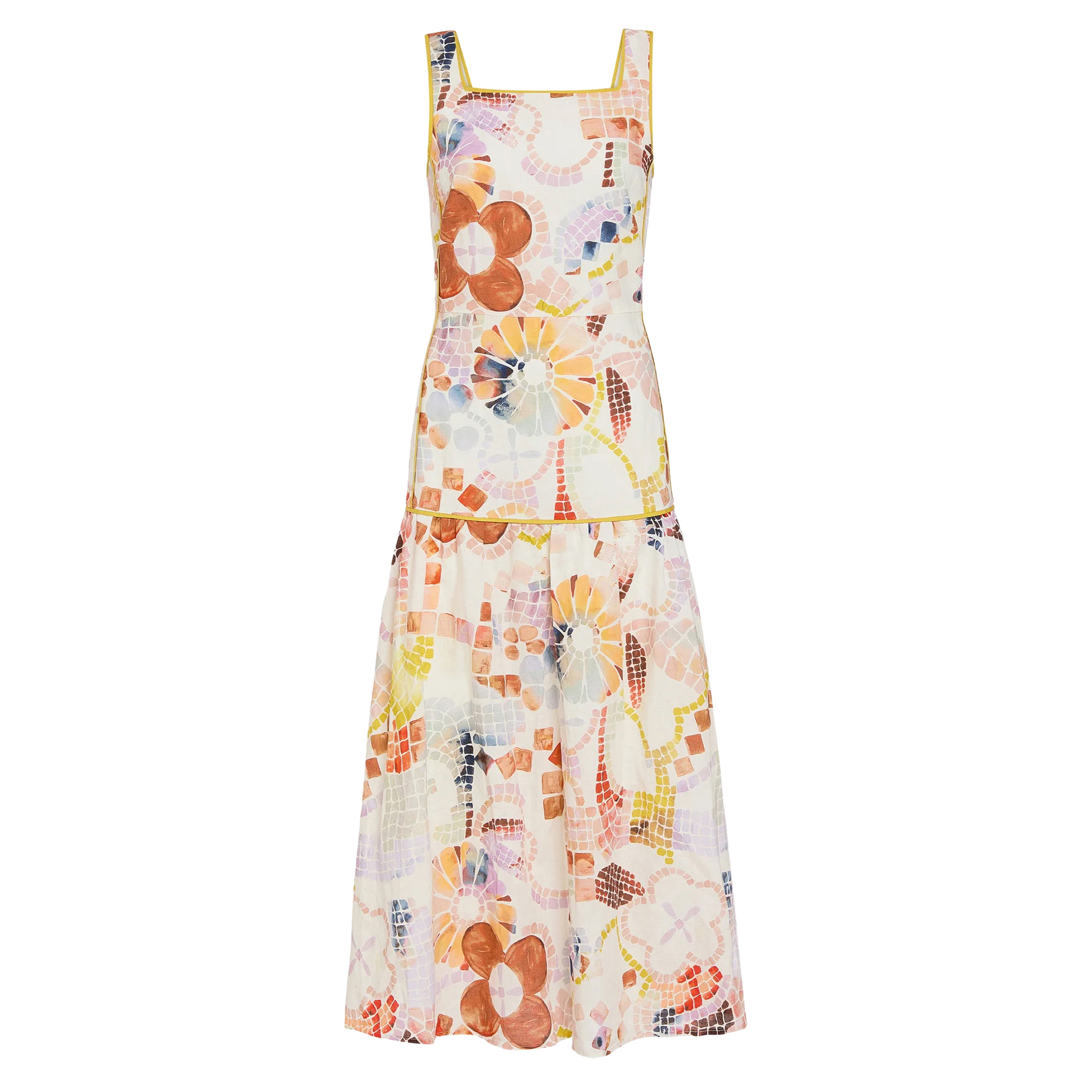 Jada Sleeveless Drop-Waist Midi Dress